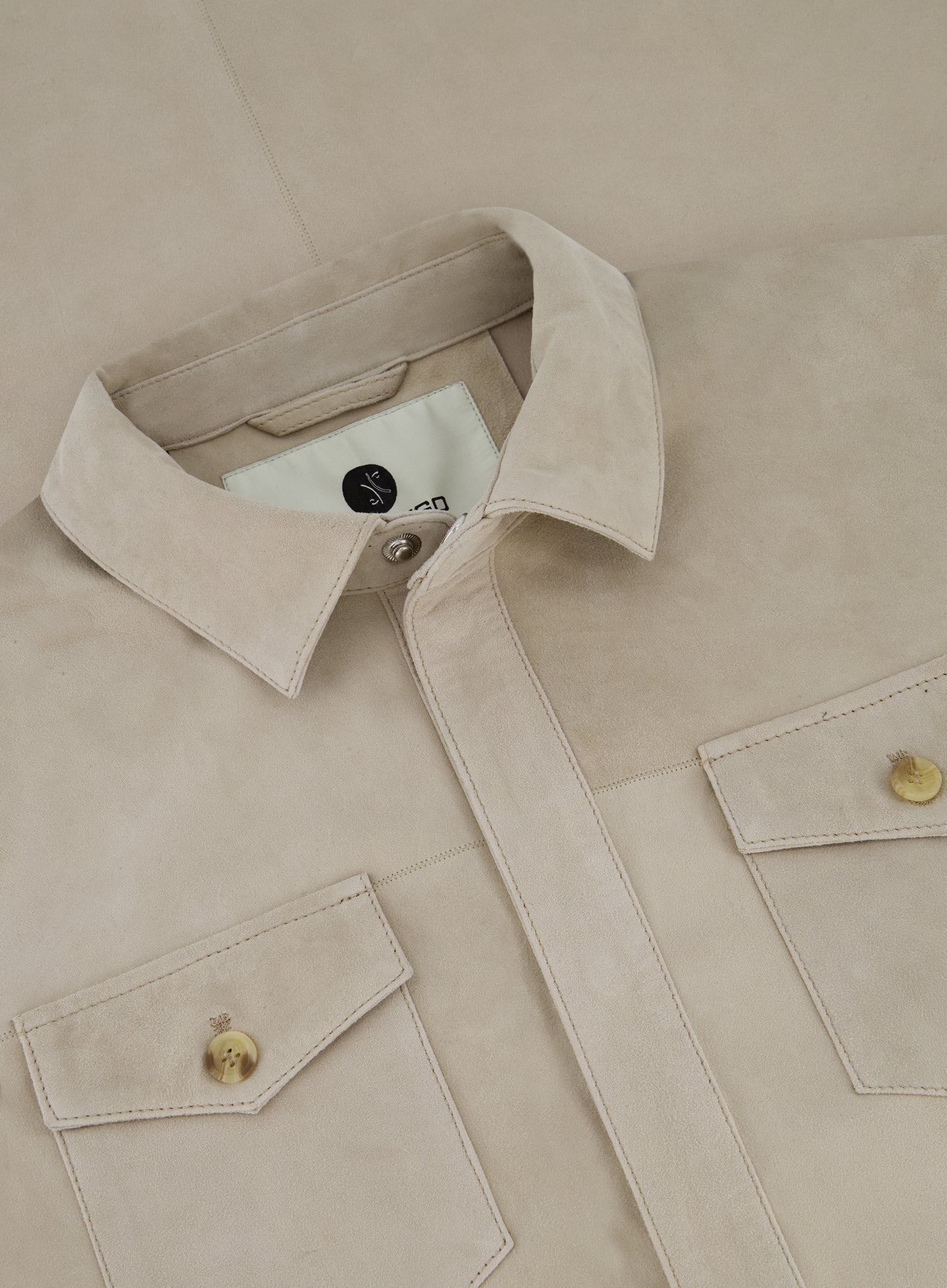 Rocco overshirt van suède | Beige