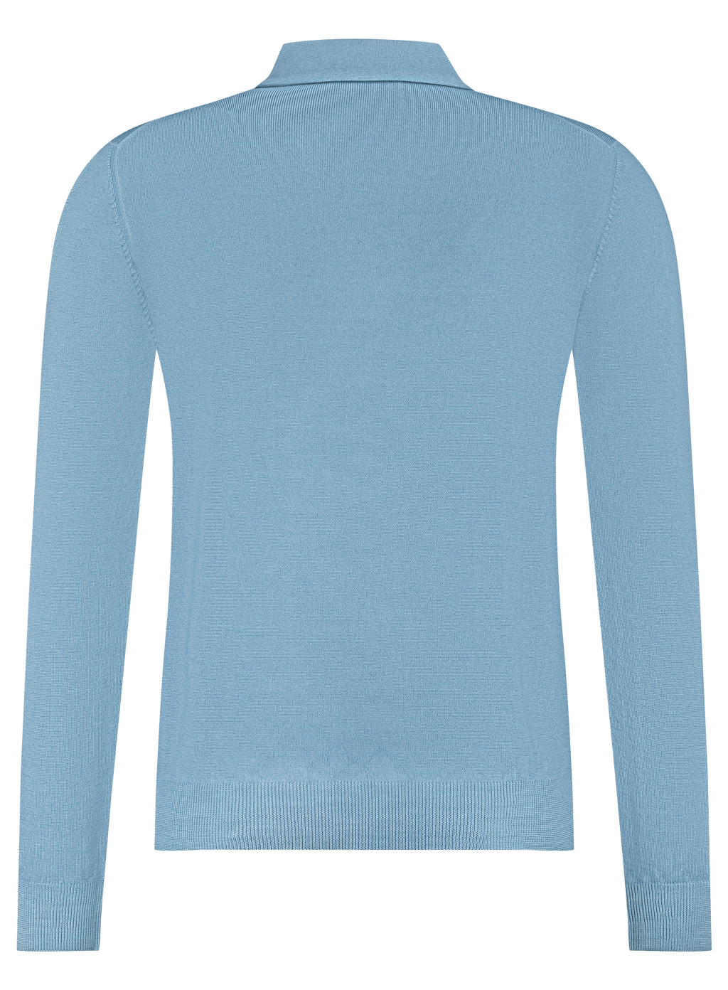 Longsleeve polo van wol | L.Blauw