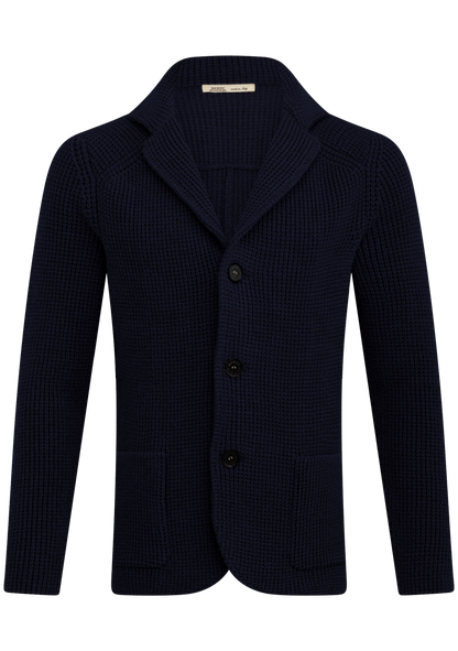 Knitted cardigan van scheerwol | BLUE NAVY