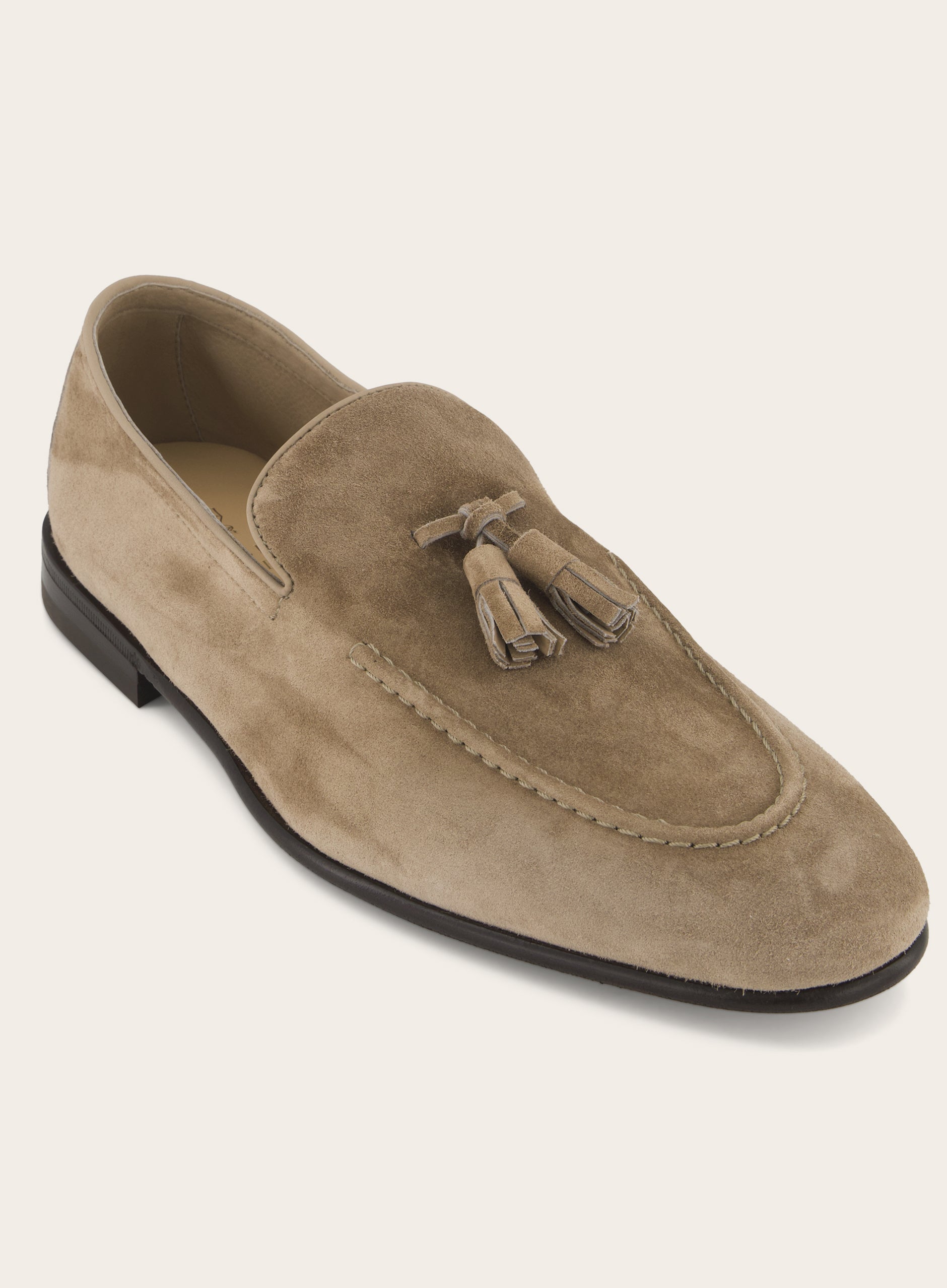 Tassel loafers van suède | Beige-Bruin