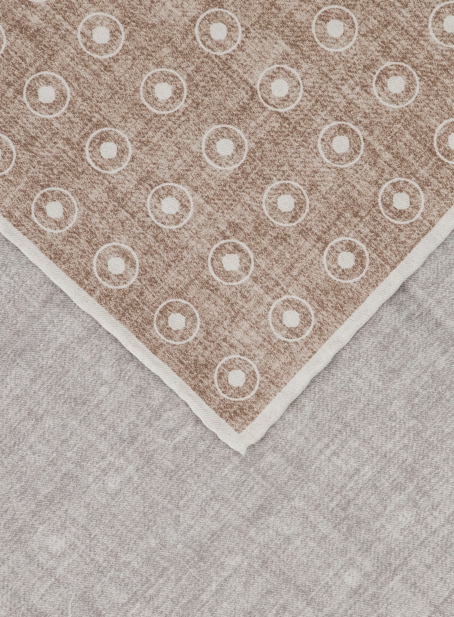 Pochet met print van zijde en katoen | Beige