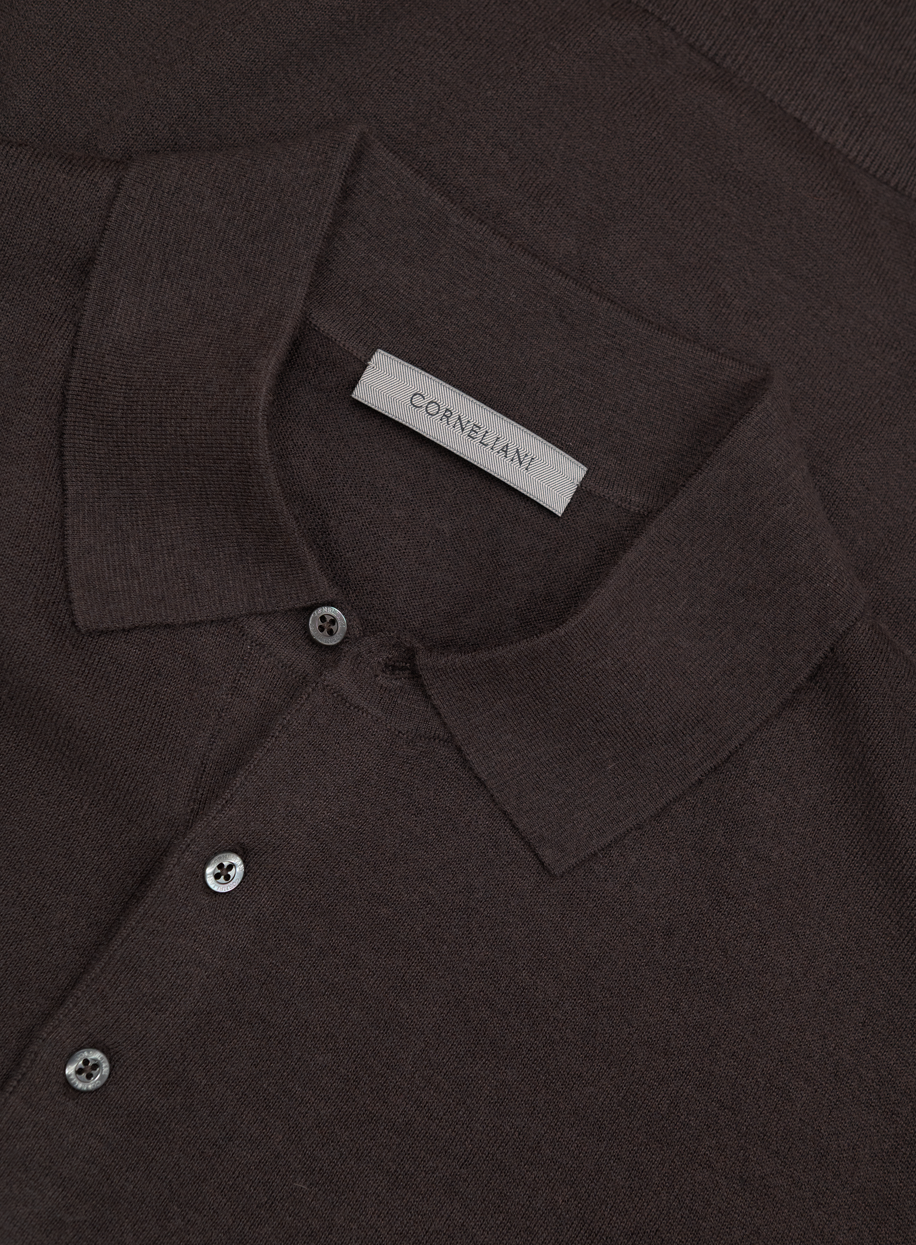 Poloshirt met lange mouwen van cashmere en zijde | FULL_WIDTH | D.Bruin