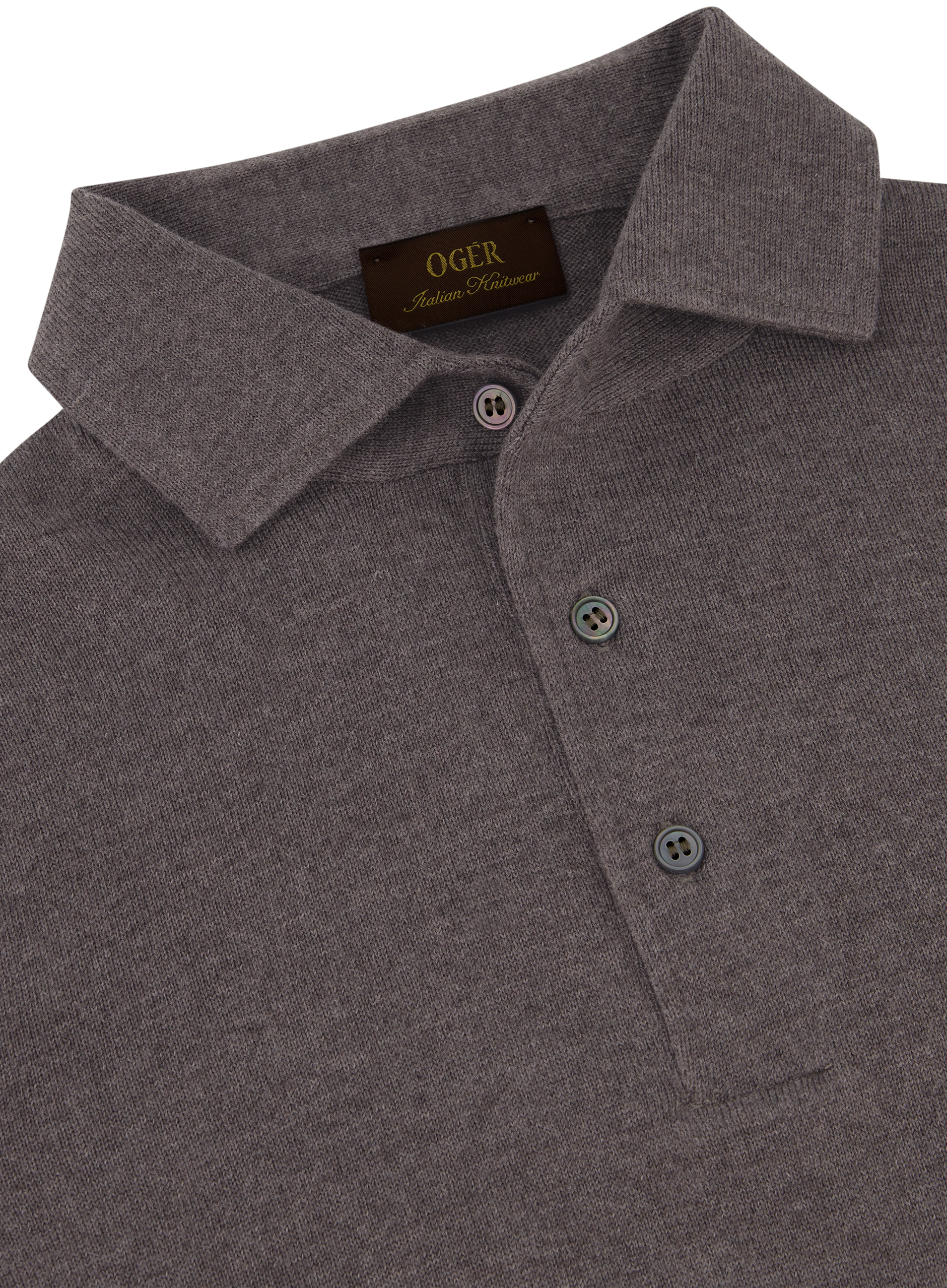 Lange mouwen polo van virgin wol | FULL_WIDTH | TAUPE BRUIN