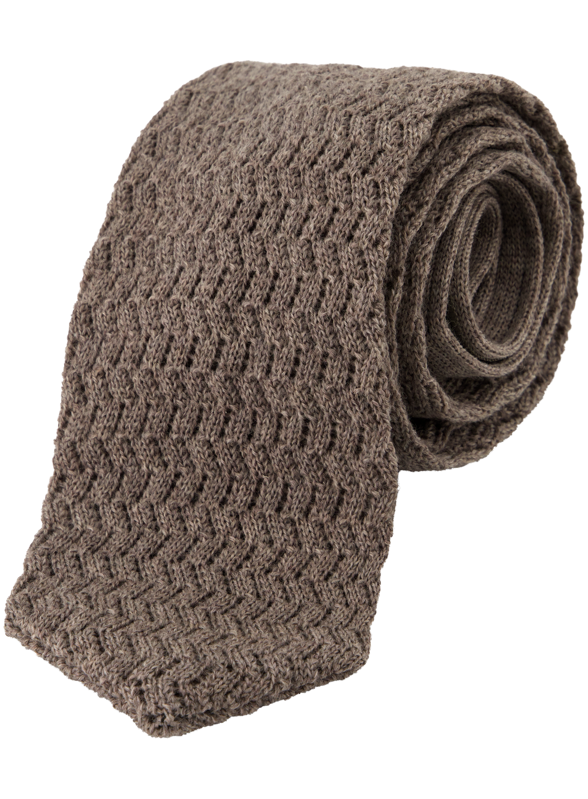 Knitted stropdas van wol | TAUPE