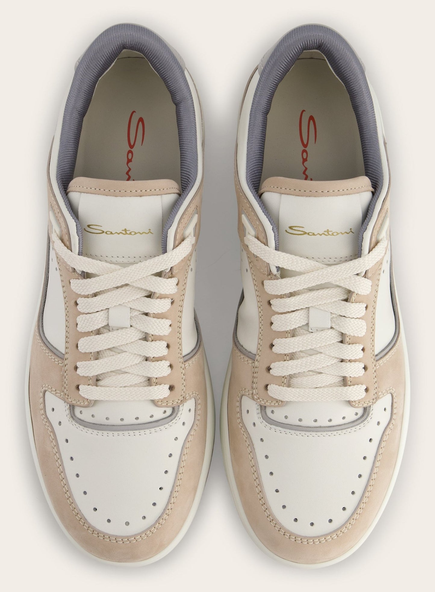 Low-top nubuck sneakers | Beige