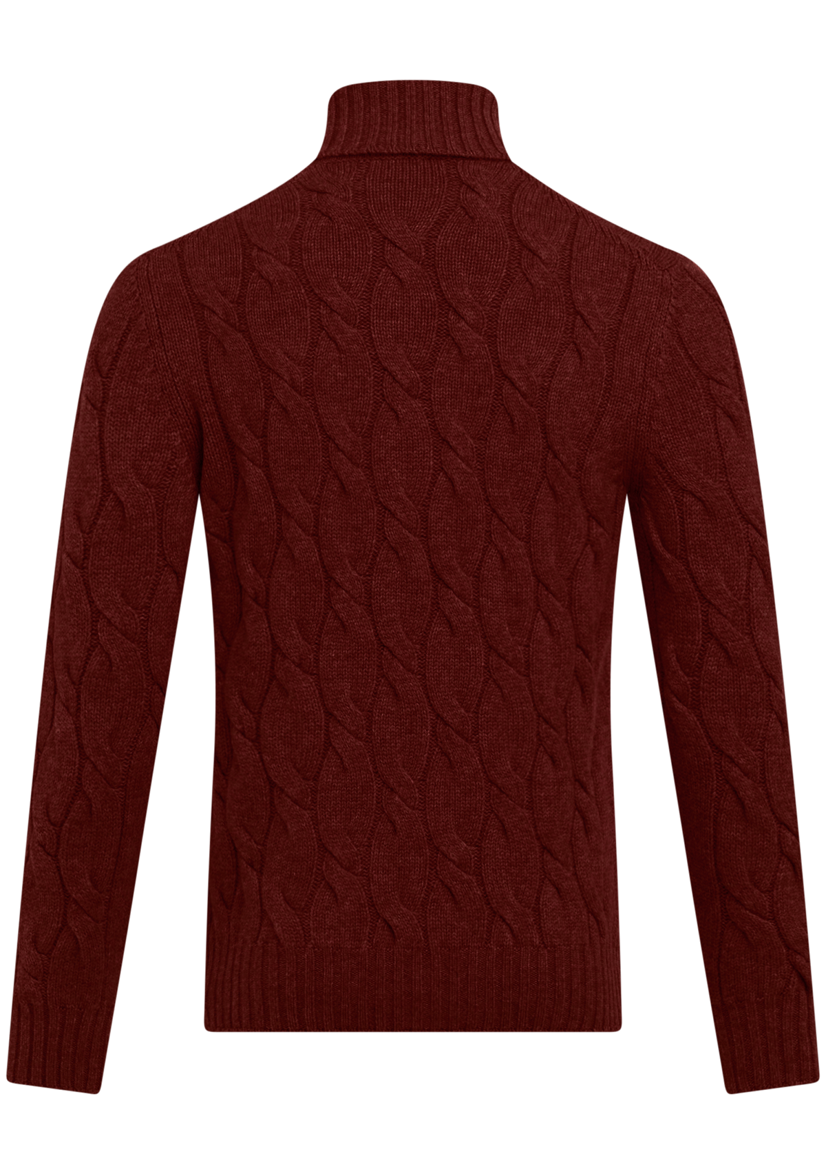 Coltrui met kabelpatroon van wol en cashmere | Roest