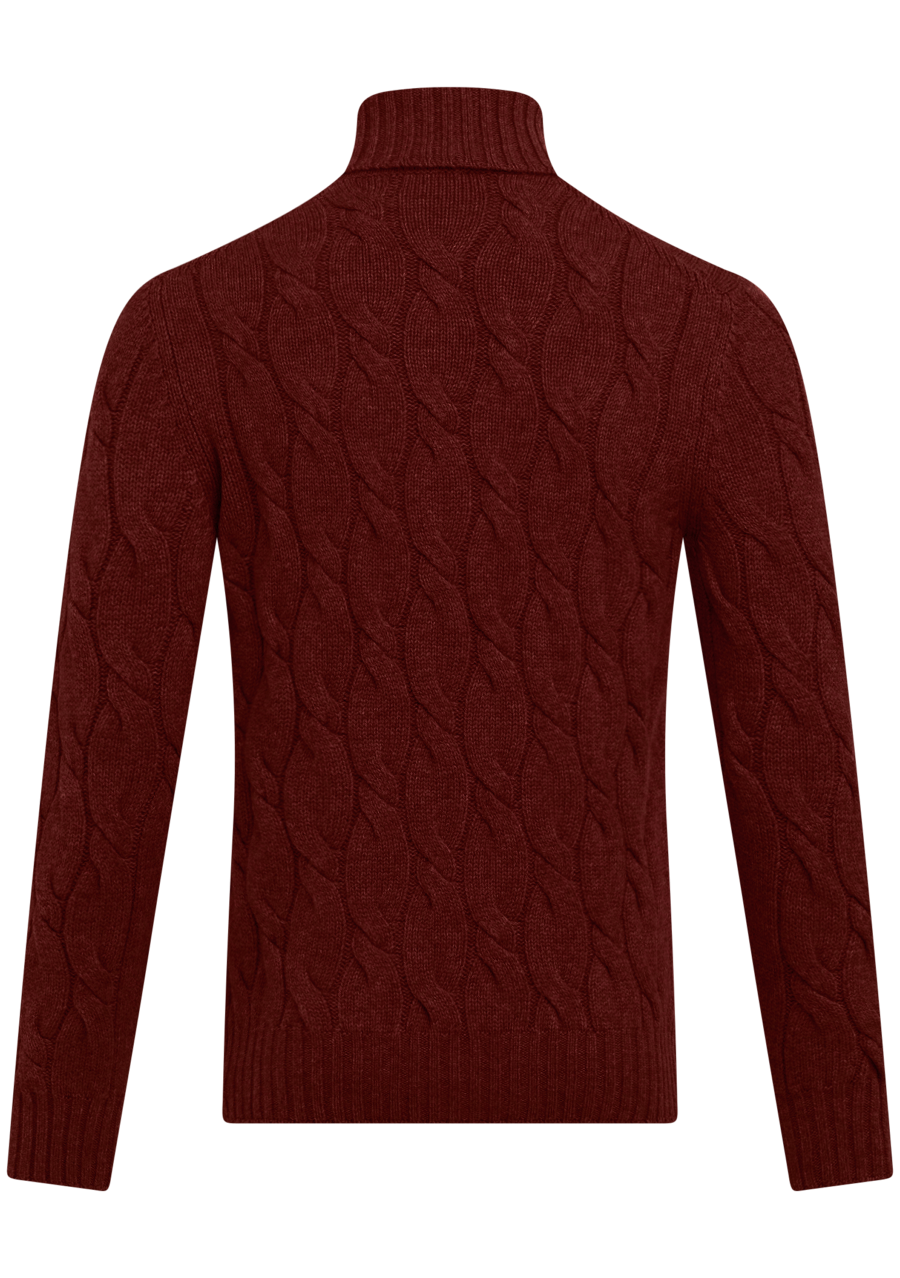 Coltrui met kabelpatroon van wol en cashmere | Roest