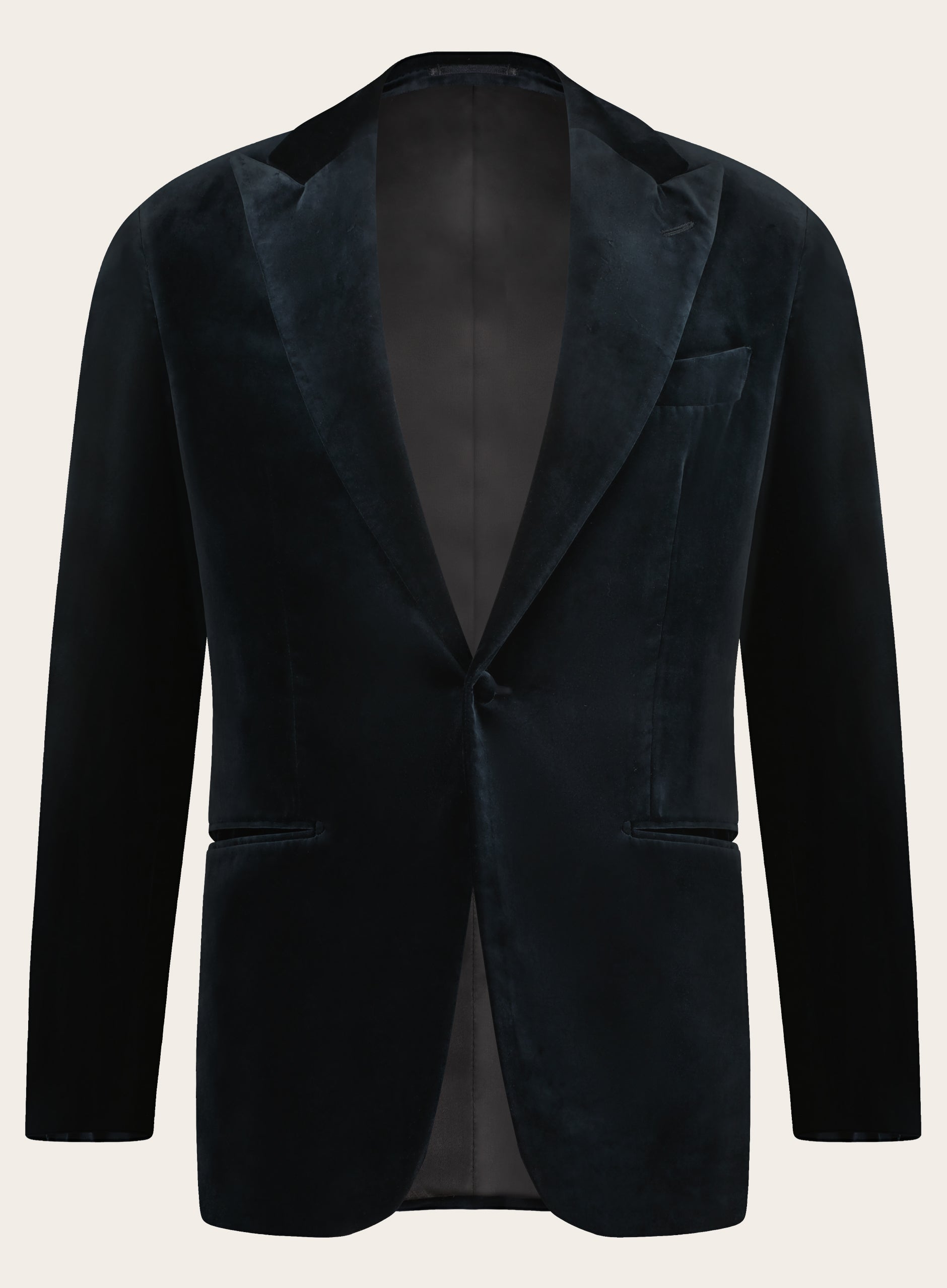 Slim-fit jasje van velours | BLUE NAVY