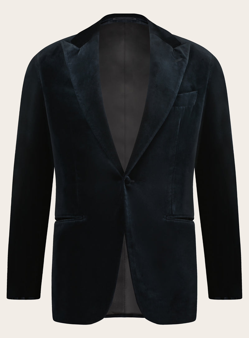Slim-fit jasje van velours | BLUE NAVY