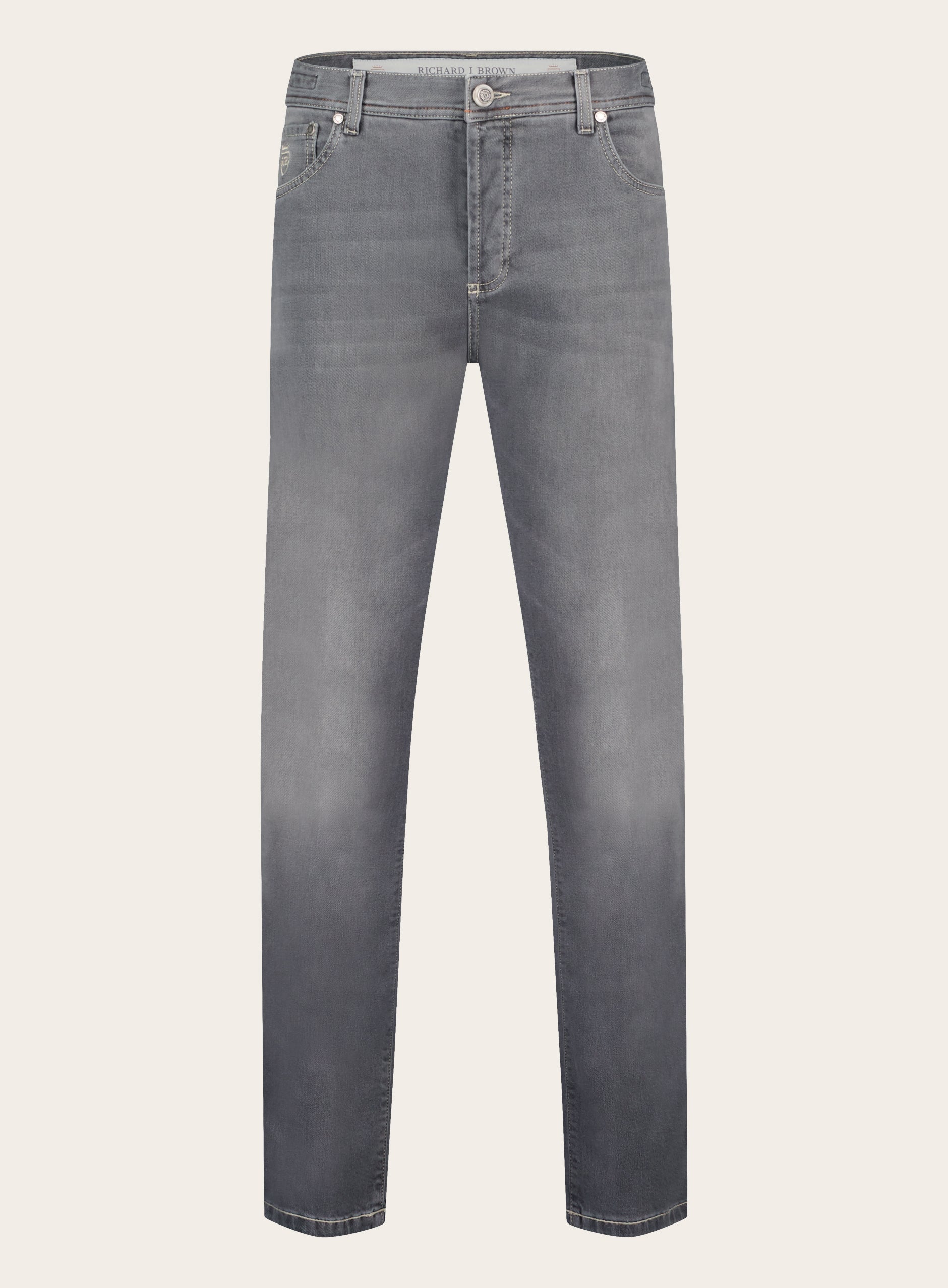 Slim-fit Tokyo jeans van katoen en cashmere | L.Grijs