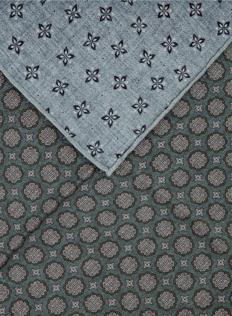 Pochet met print van zijde | FULL_WIDTH | Groen