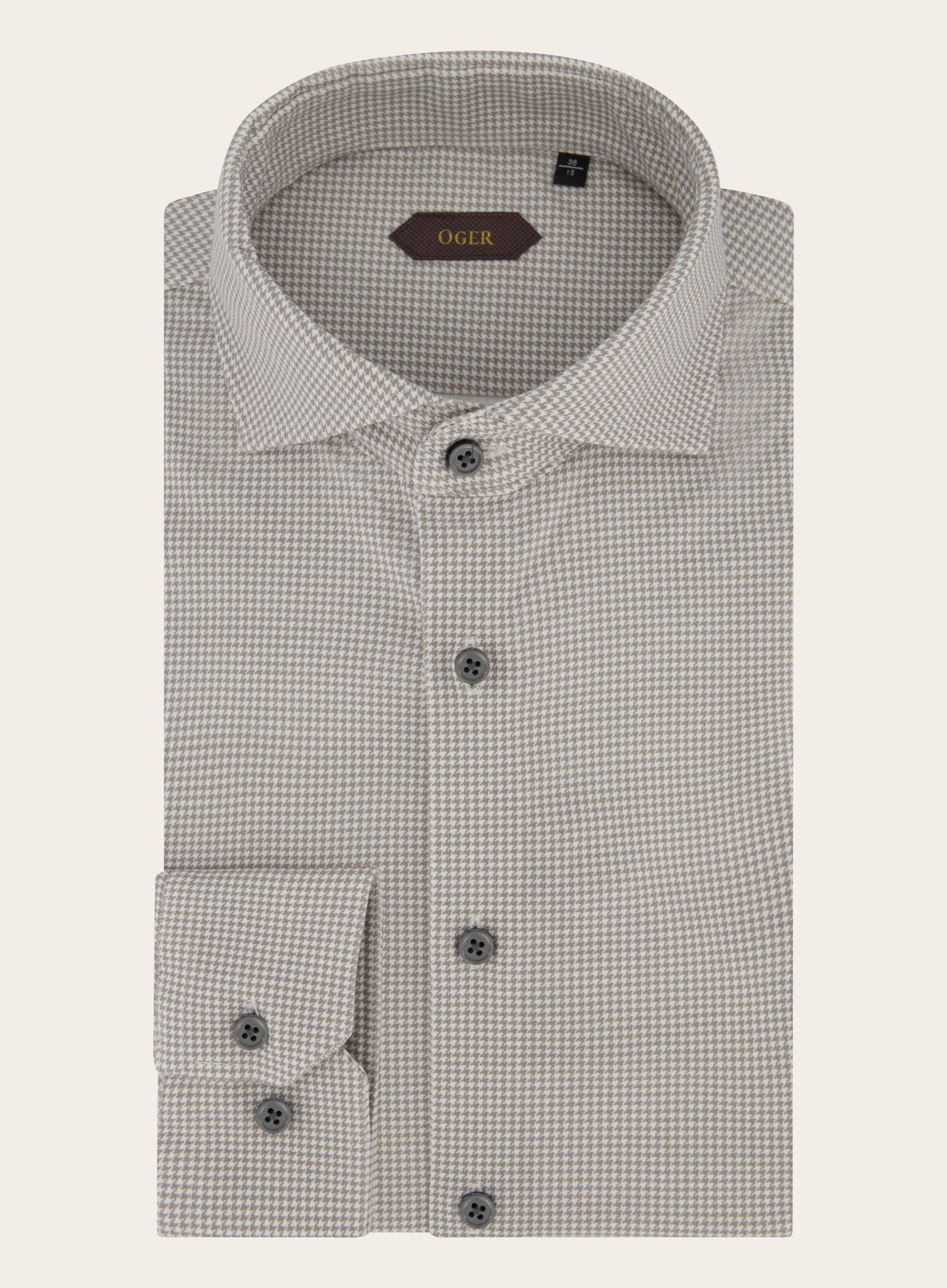 Slim-fit gestreept shirt van katoen | Bruin