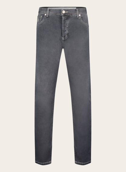 Slim-fit Tokyo jeans van katoen en cashmere | Grijs