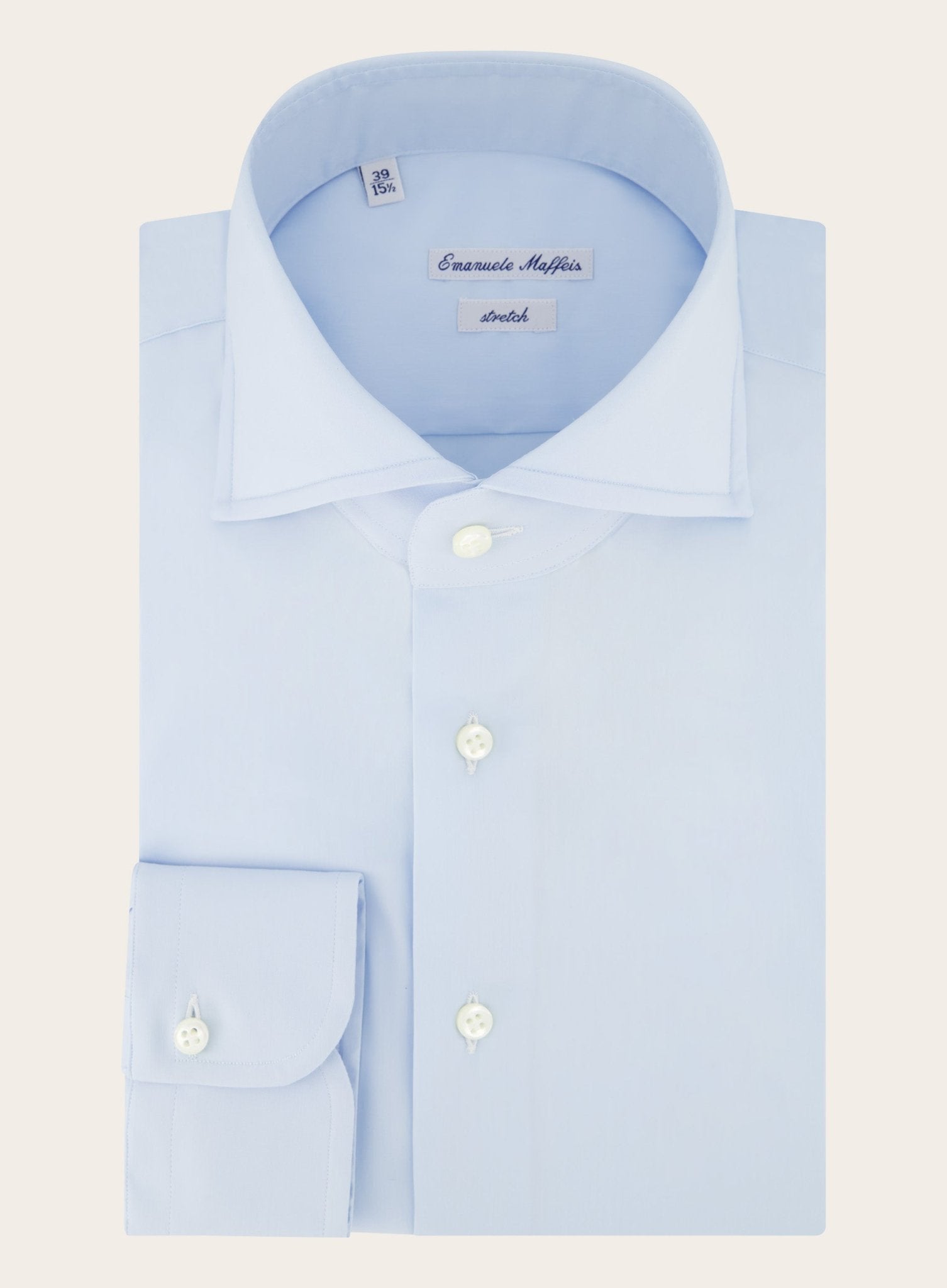 Stretch shirt van katoen | L.Blauw