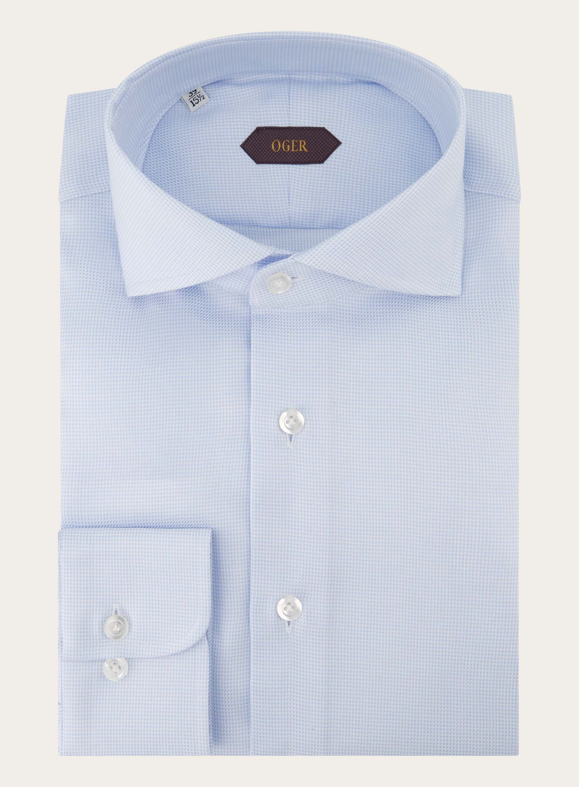 Pied-de-poule shirt van katoen | Blauw