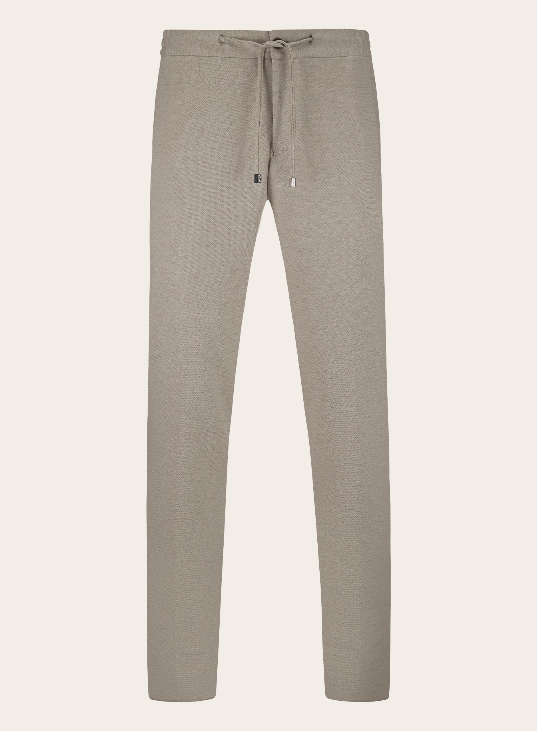 Jog pantalon van wol en katoen | Beige