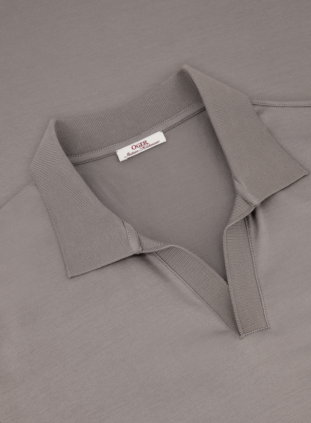 Buttonless polo van katoen | FULL_WIDTH | TAUPE