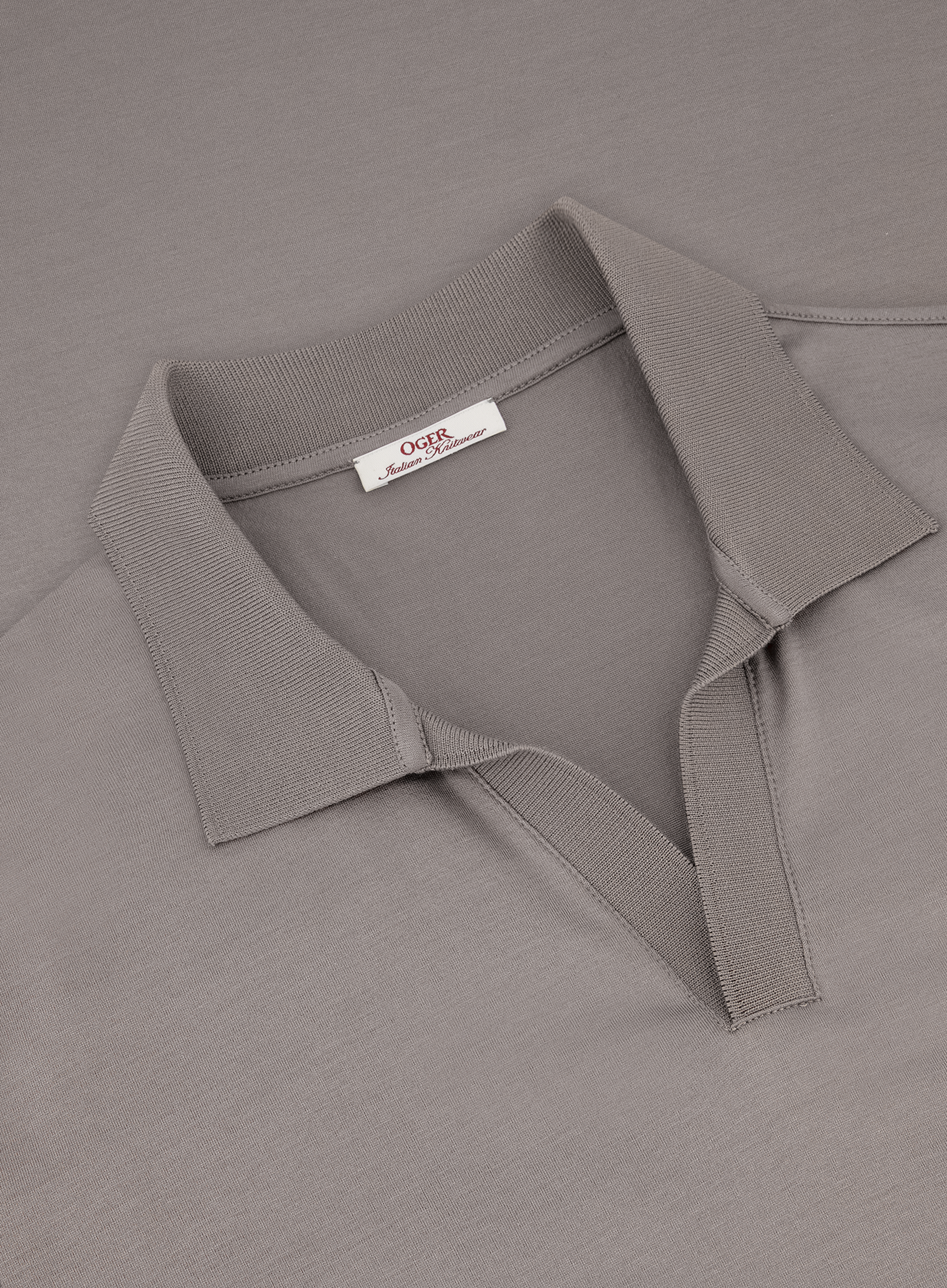 Buttonless polo van katoen | FULL_WIDTH | TAUPE