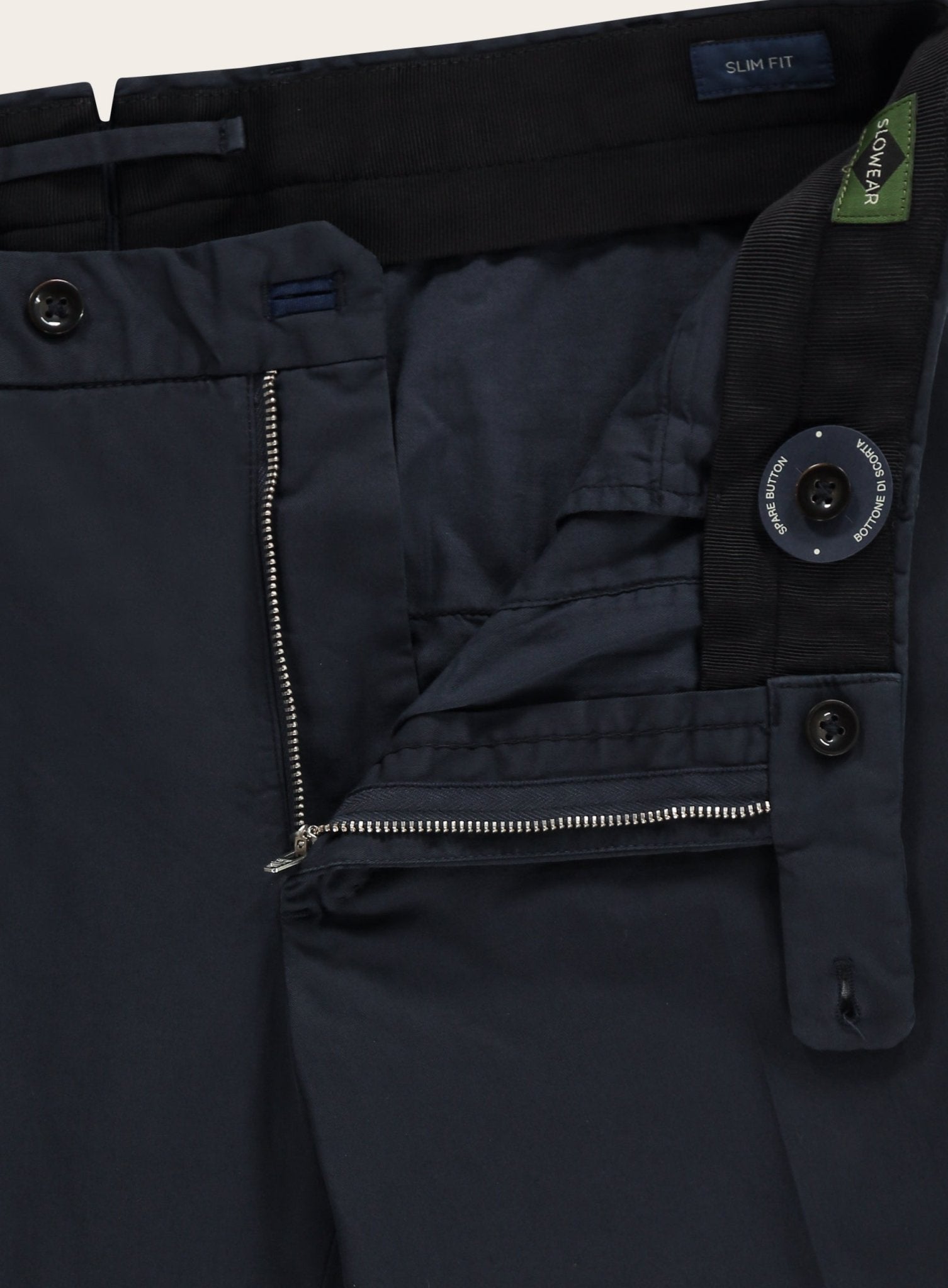 Slim-fit chino in stretch-katoen | BLUE NAVY