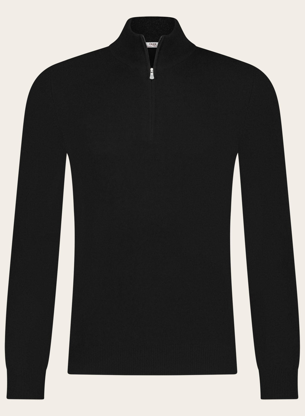 Half-zip van wol en cashmere | Zwart