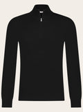 Half-zip van wol en cashmere | Zwart