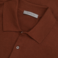 Poloshirt met lange mouwen van cashmere en zijde | FULL_WIDTH | Roest