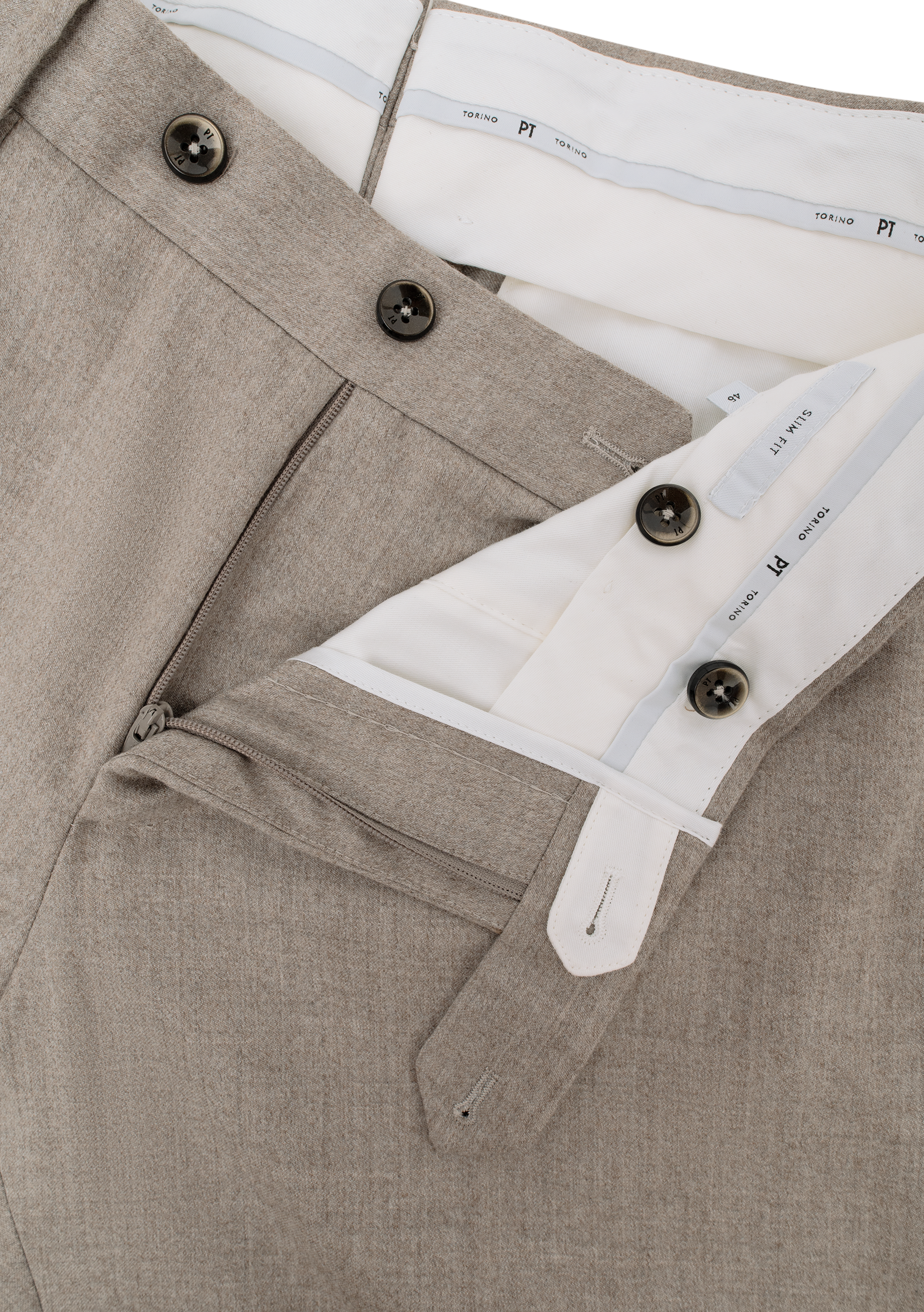Pantalon van wol en zijde | FULL_WIDTH | TAUPE
