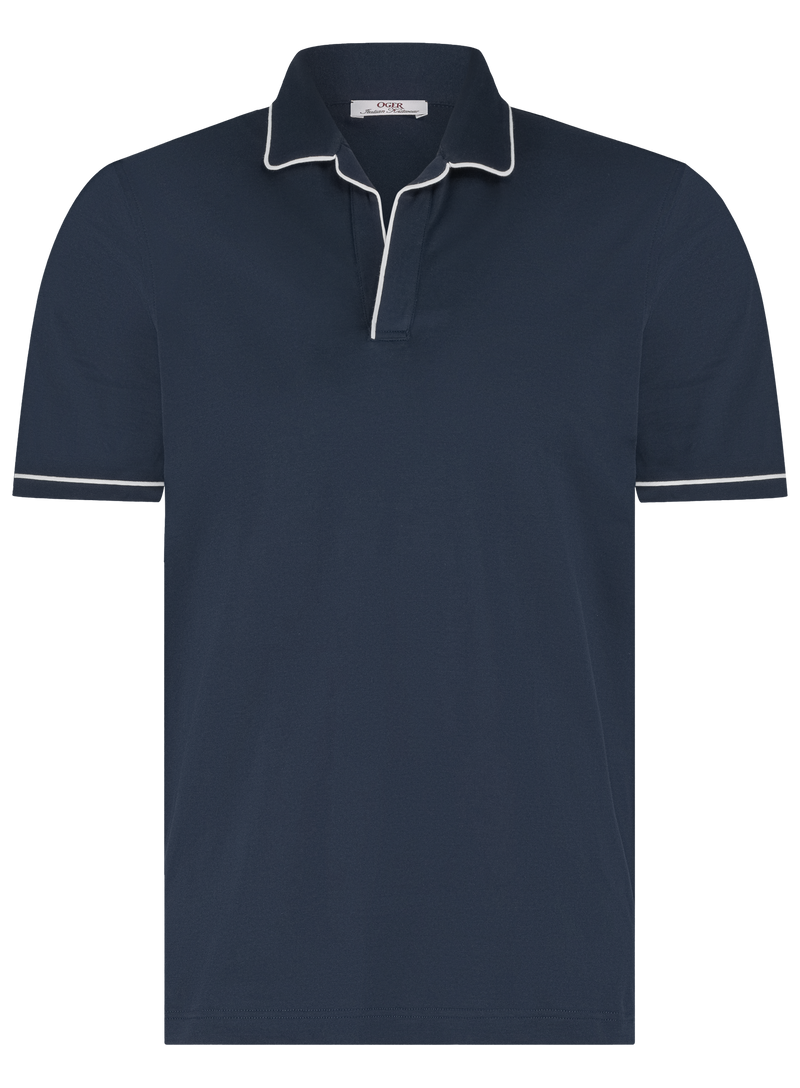 Buttonless polo van katoen | BLUE NAVY