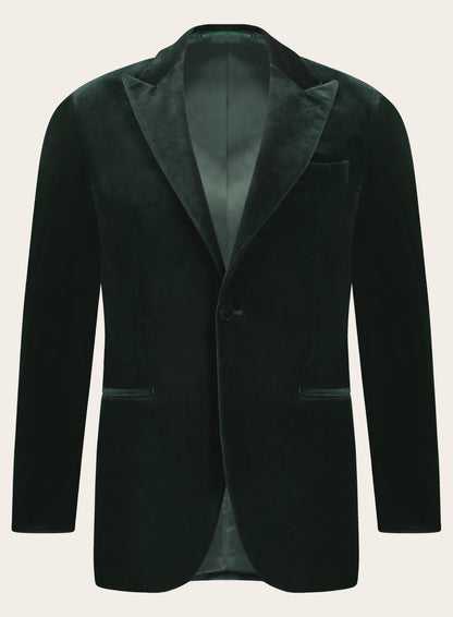 Slim-fit dinner jacket van wol | Groen 