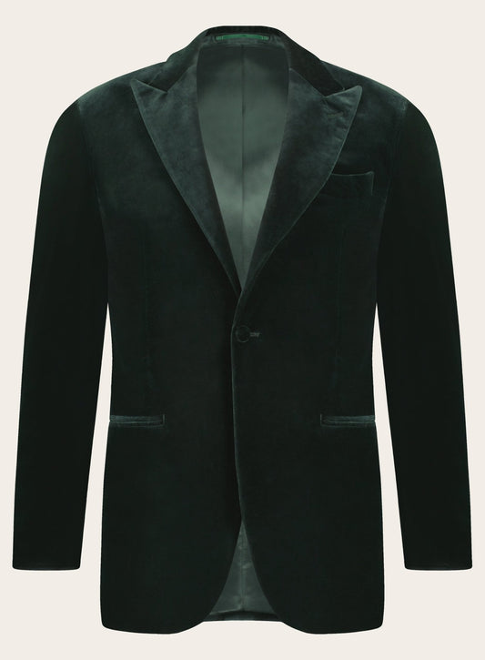 Slim-fit dinner jacket van wol | Groen 