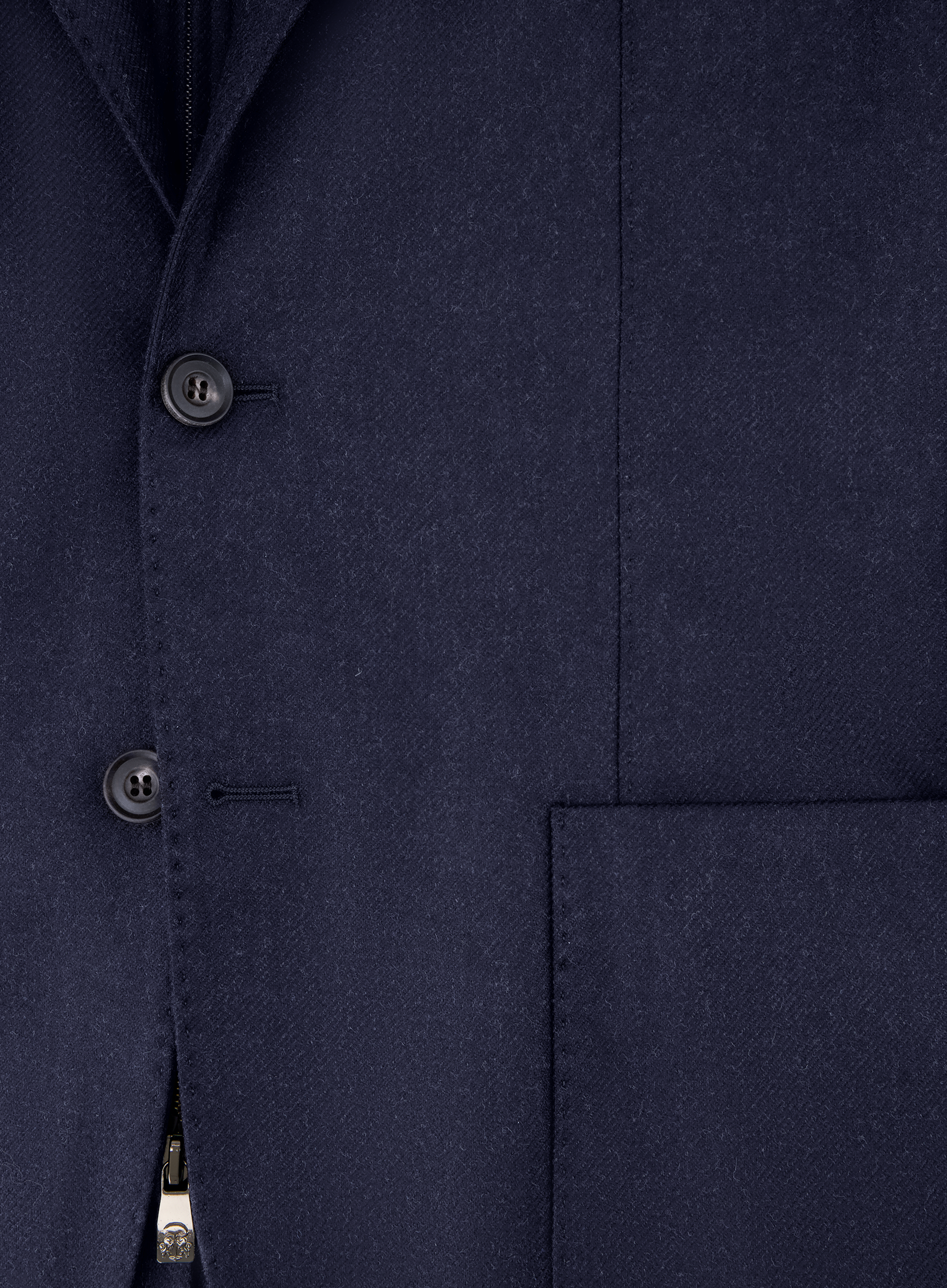 Jasje met uitneembare kraag van wol | FULL_WIDTH | BLUE NAVY