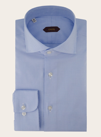 Pied-de-poule shirt van katoen | L.Blauw