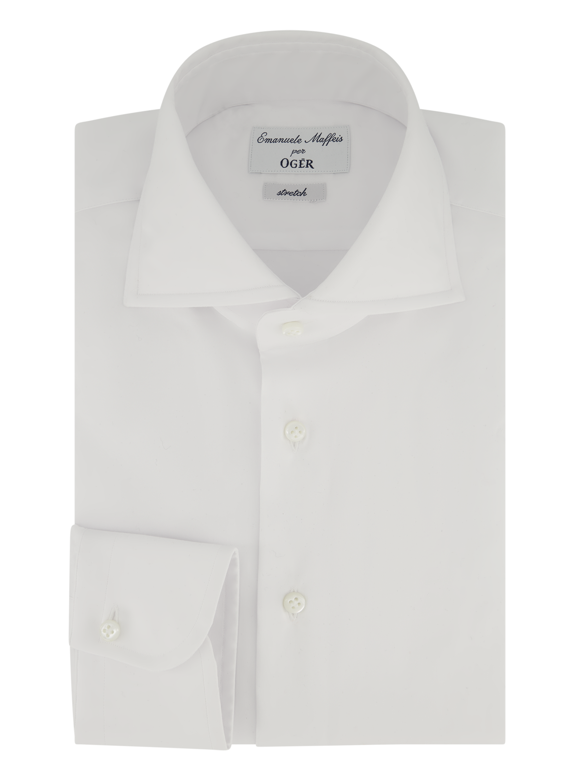 Stretch shirt van katoen | Wit
