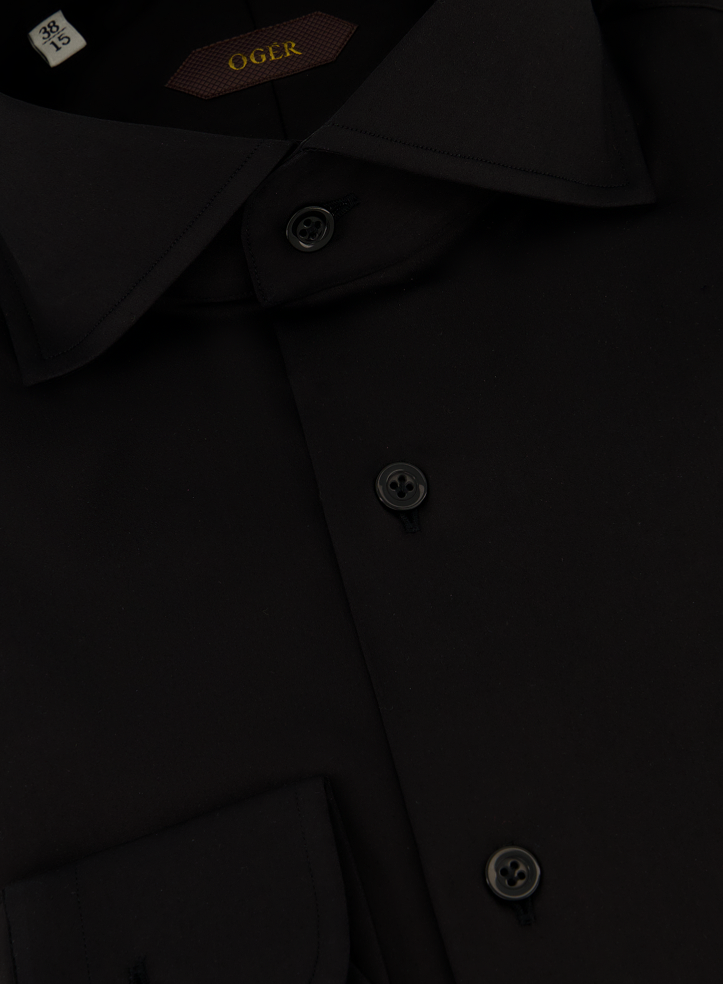 Shirt van katoen met stretch | FULL_WIDTH | Zwart