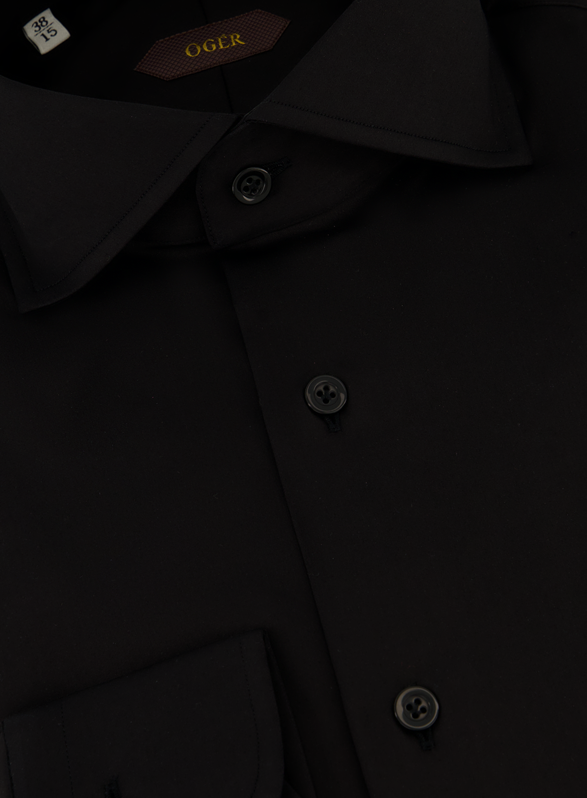 Shirt van katoen met stretch | FULL_WIDTH | Zwart