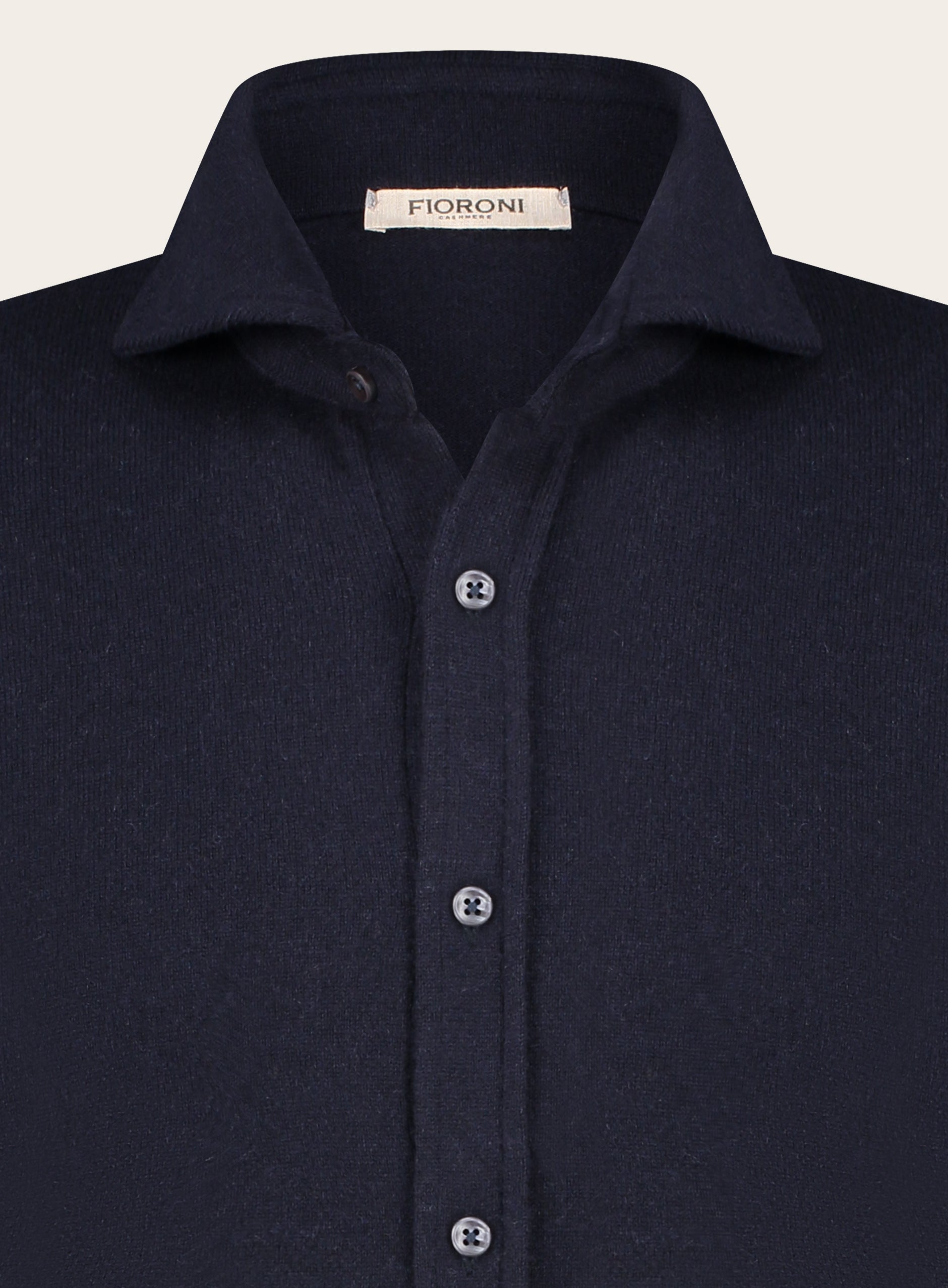 Slim-fit shirt van cashmere | BLUE NAVY
