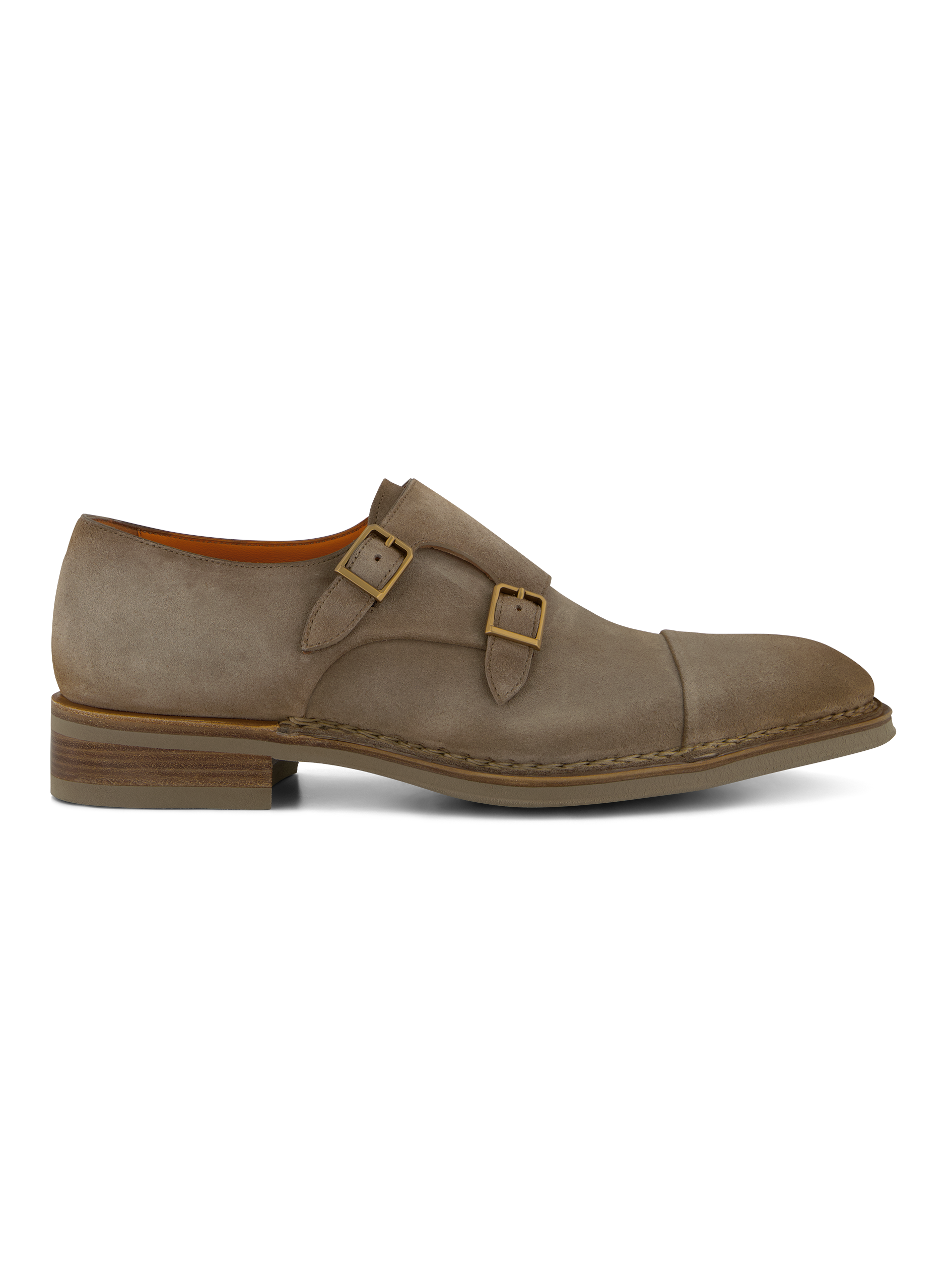 Dubbele gespschoenen van suède | TAUPE GRIJS