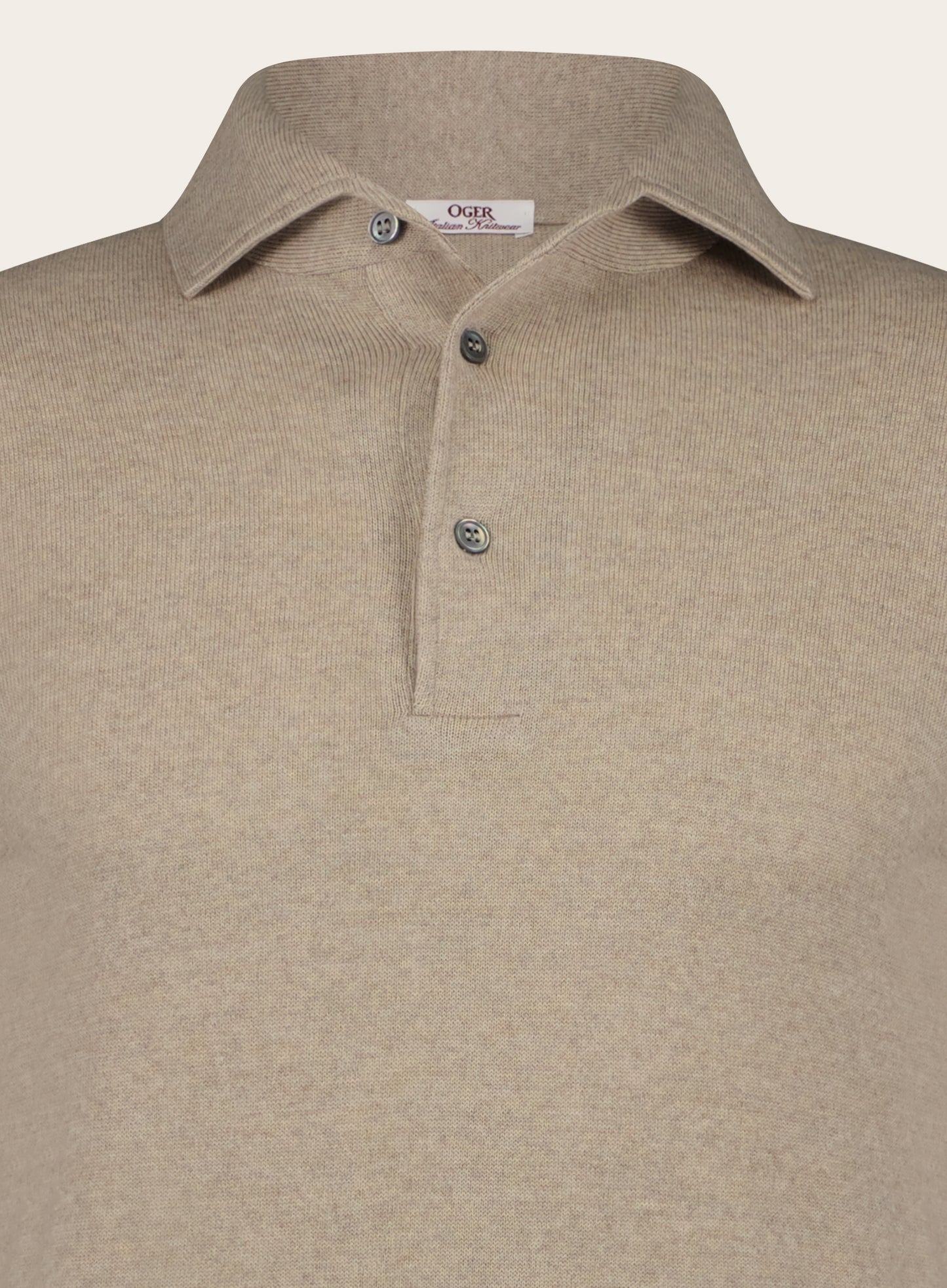 Lange mouw polo van wol | L.BEIGE