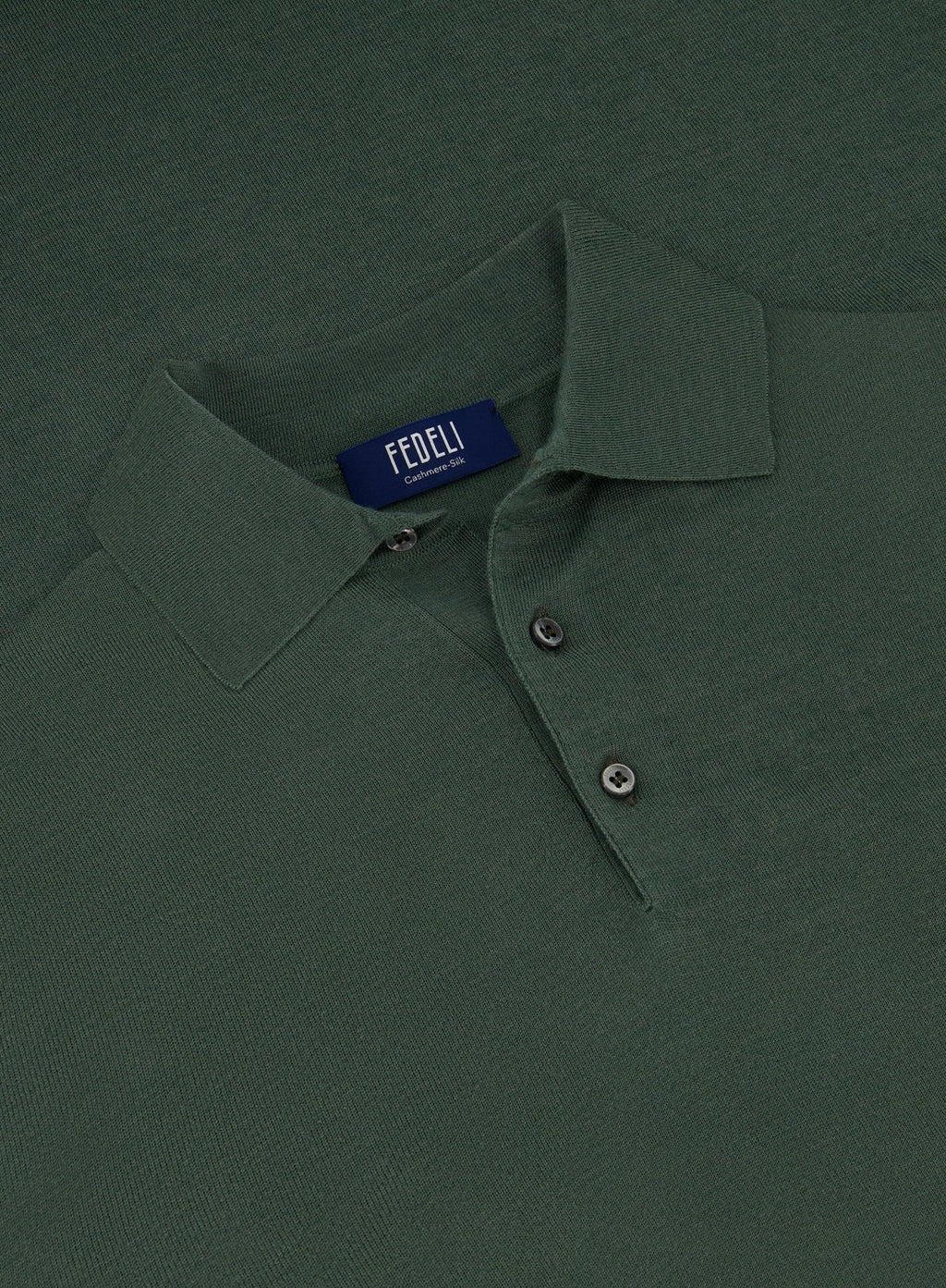 Poloshirt van cashmere en zijde | FULL_WIDTH | Groen