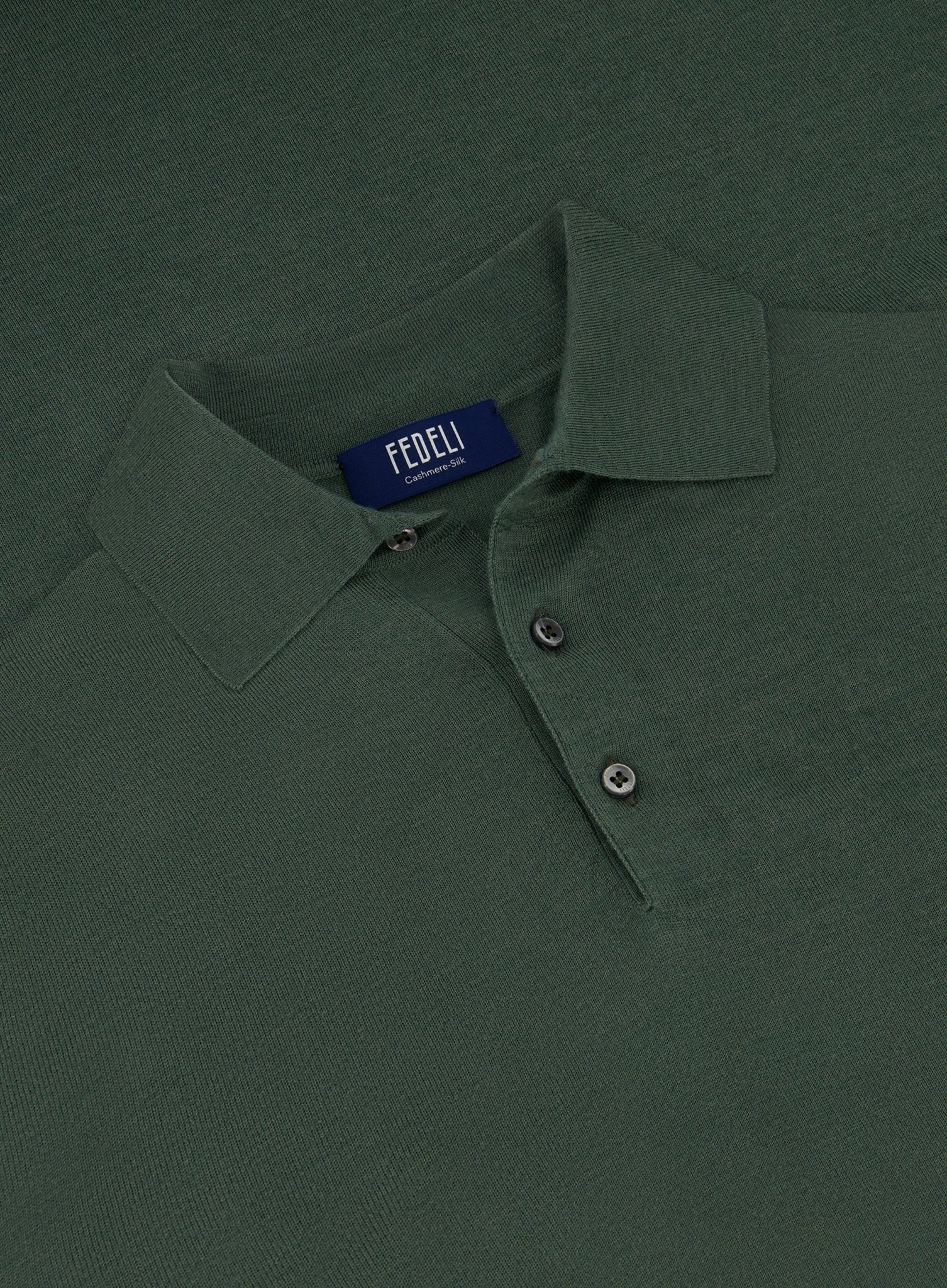 Poloshirt van cashmere en zijde | FULL_WIDTH | Groen