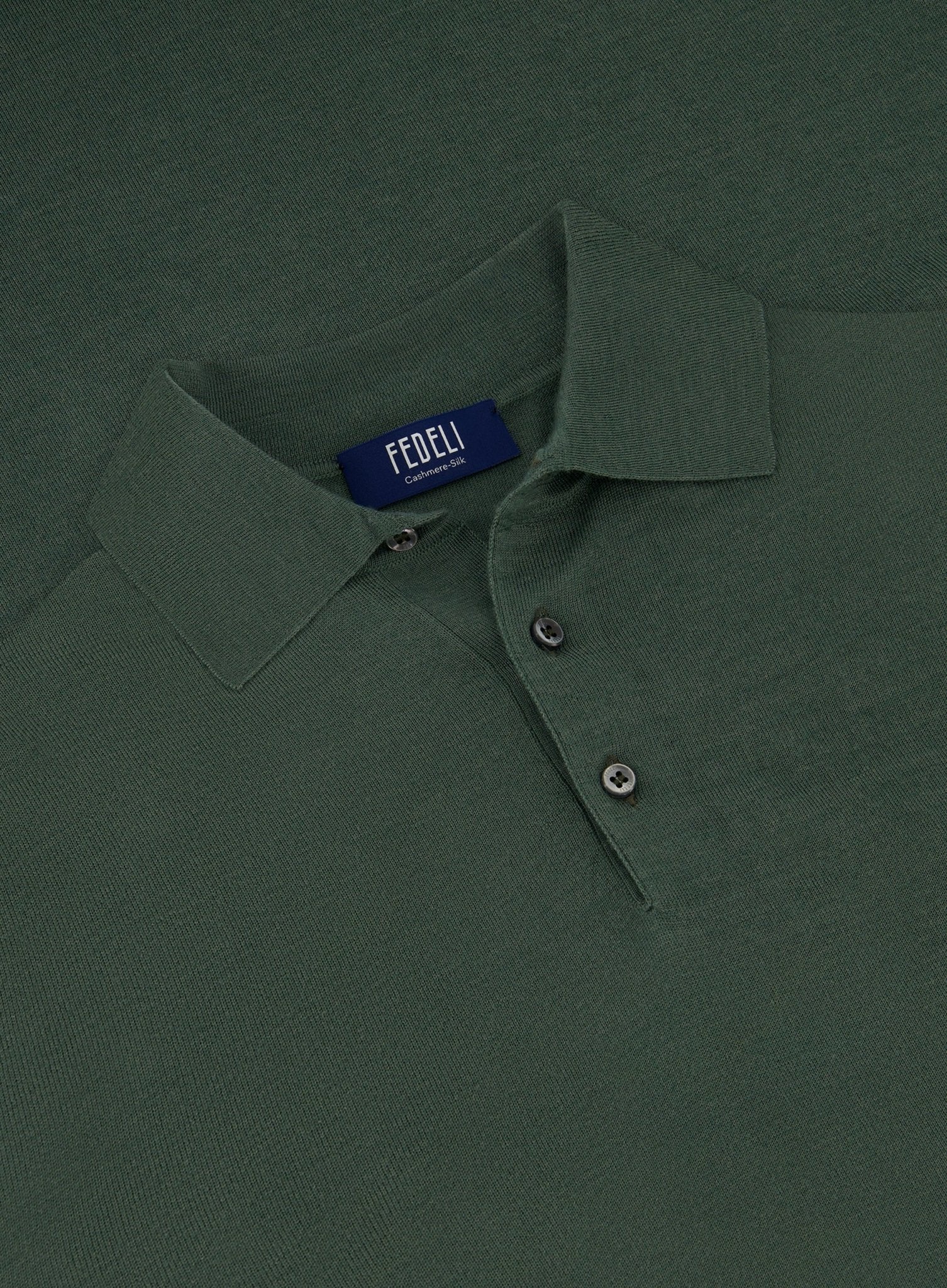 Poloshirt van cashmere en zijde | Groen