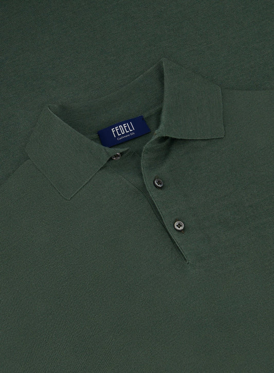 Poloshirt van cashmere en zijde
