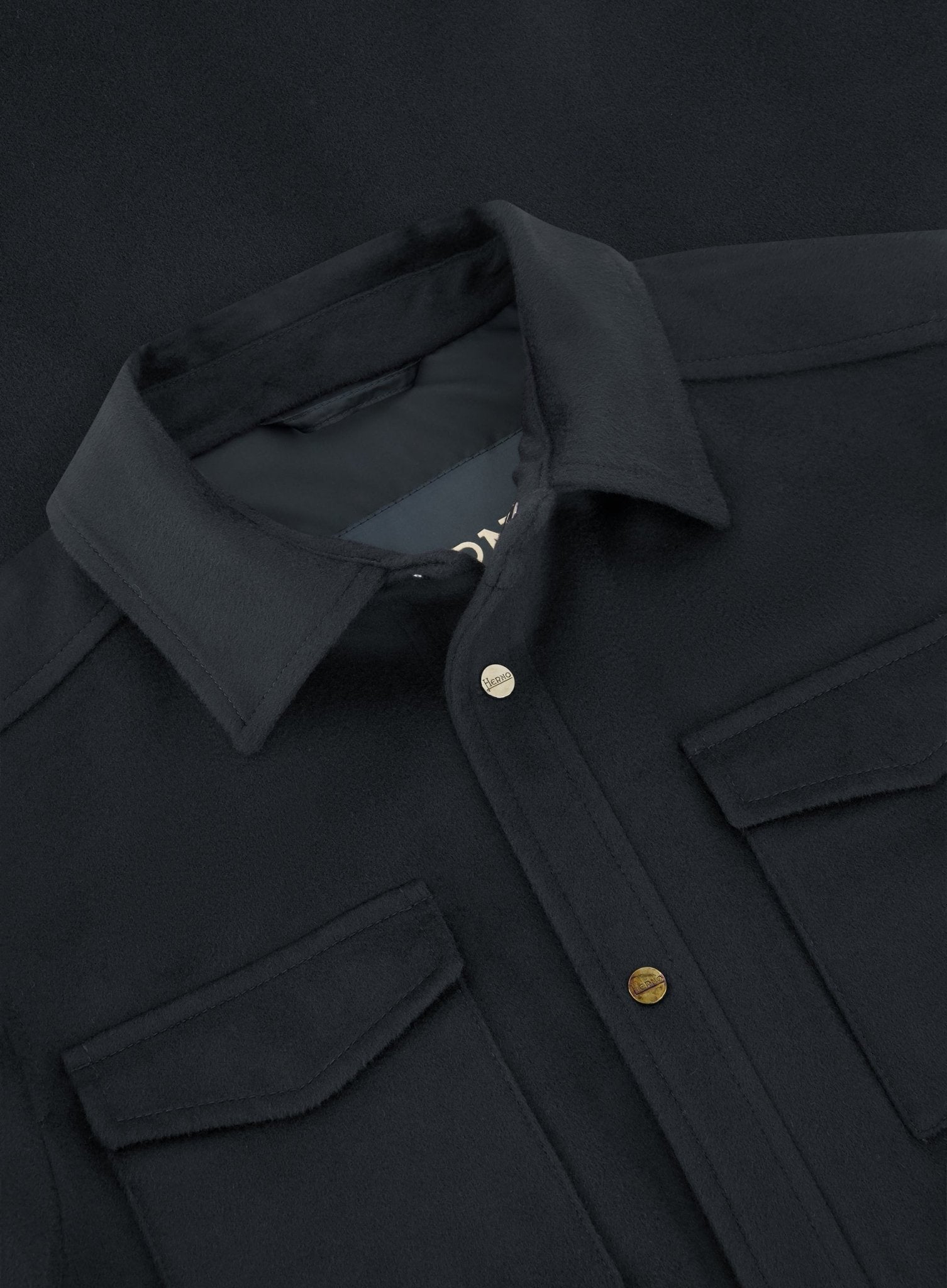 Overshirt van wol en cashmere | BLUE NAVY