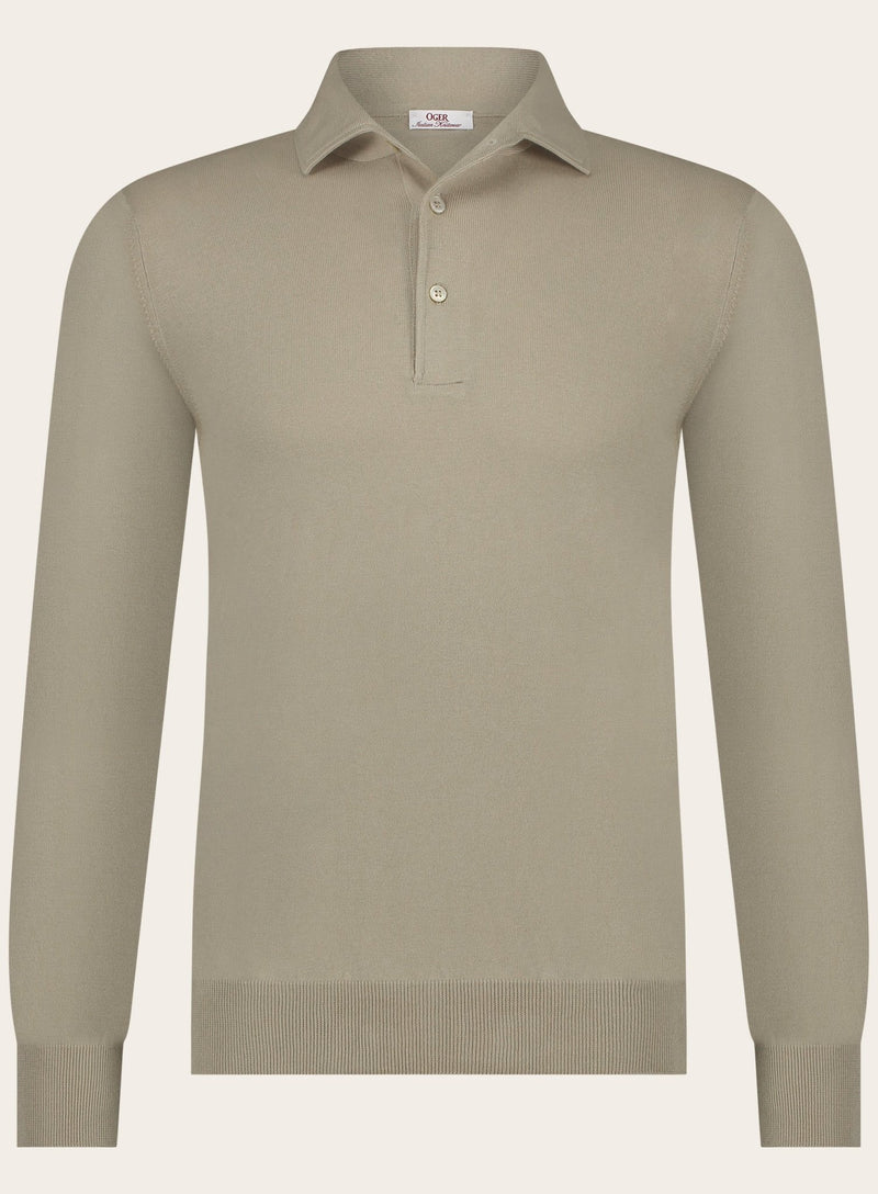 Poloshirt met lange mouwen van katoen