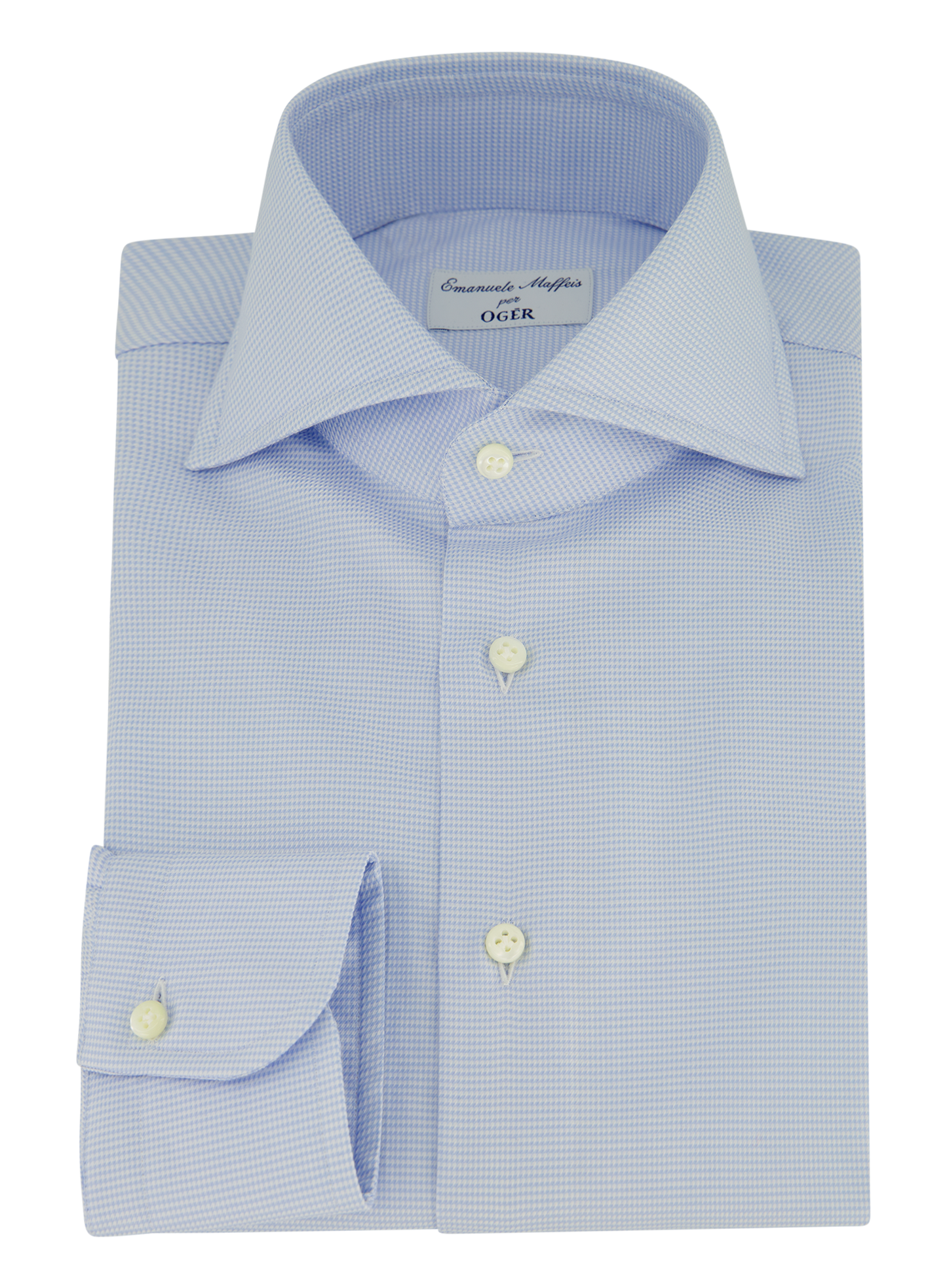 Pied-de-poule shirt van katoen | L.Blauw