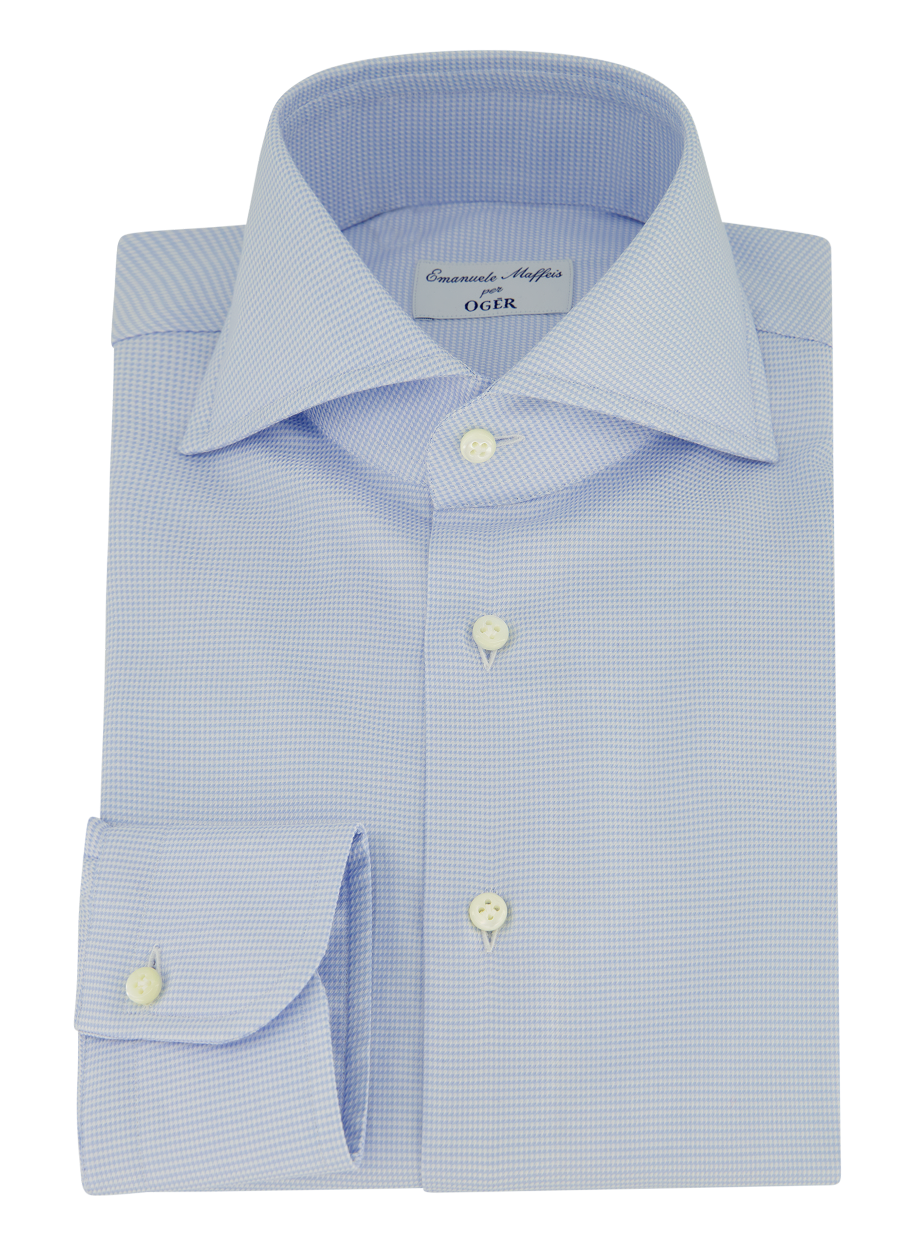 Pied-de-poule shirt van katoen | L.Blauw