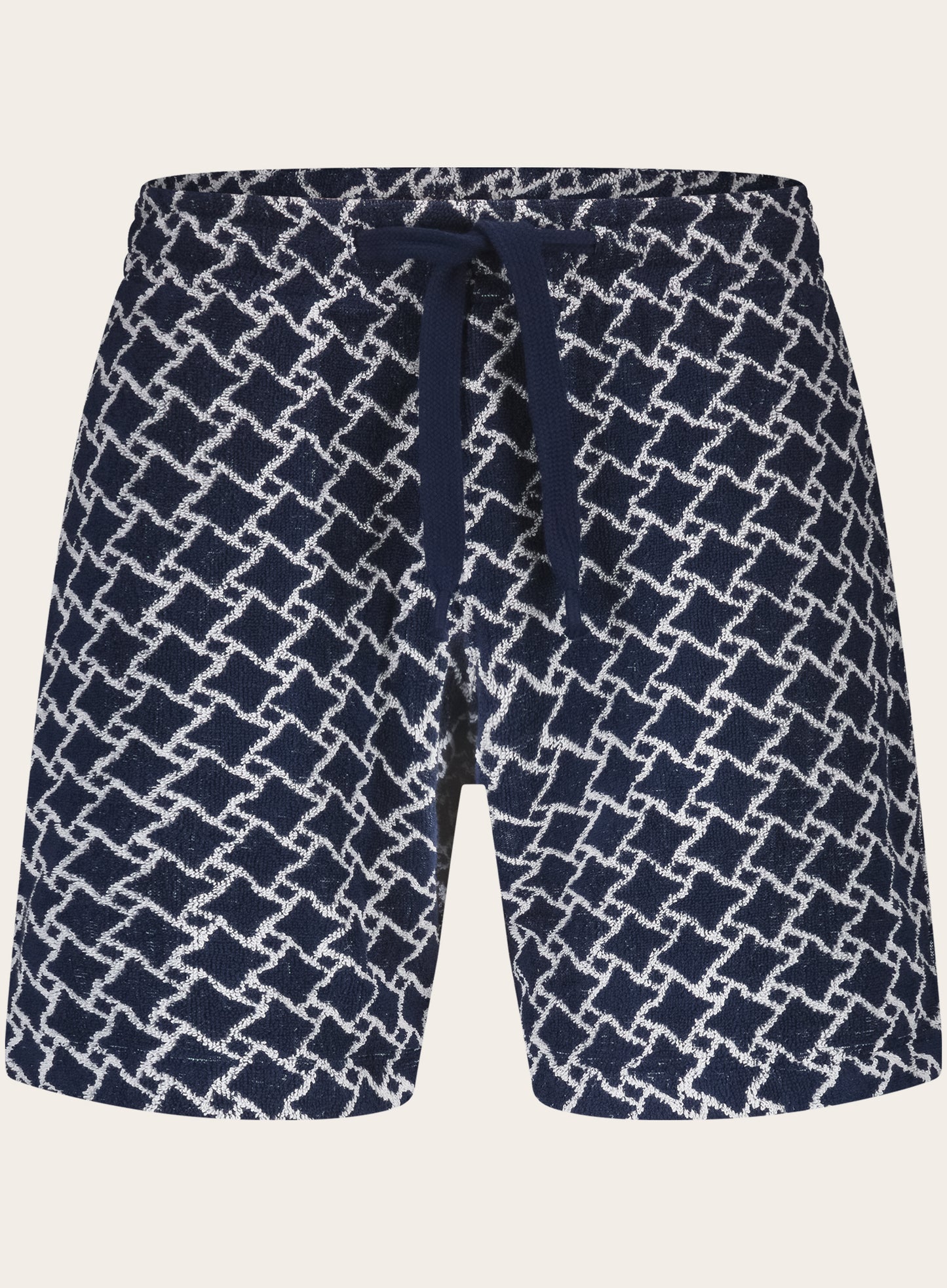 Badstof short met print van katoen | BLUE NAVY