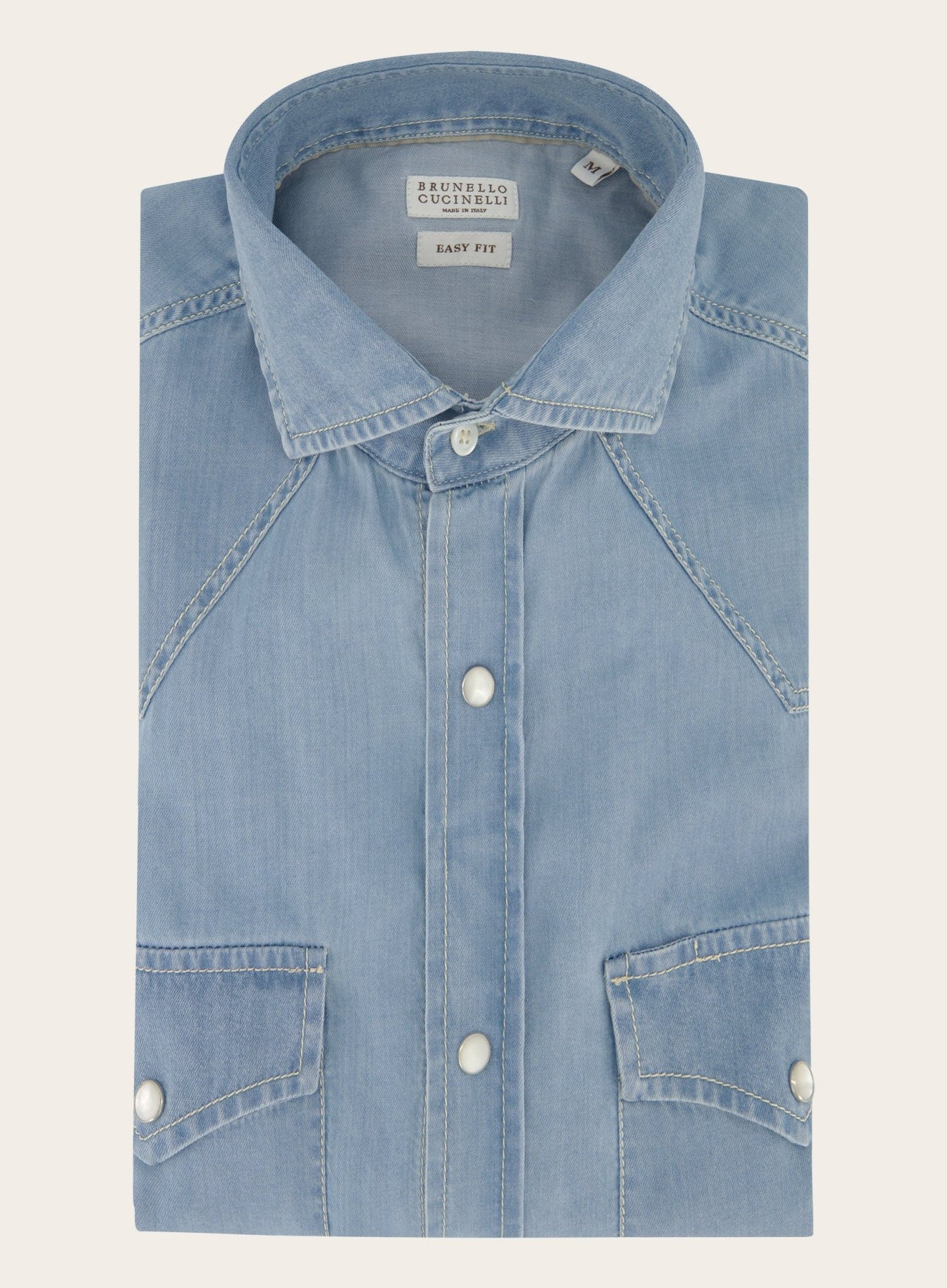 Denim shirt van katoen | JEANS BLAUW