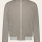 Slim-fit wollen-katoenen ritsvest | Beige