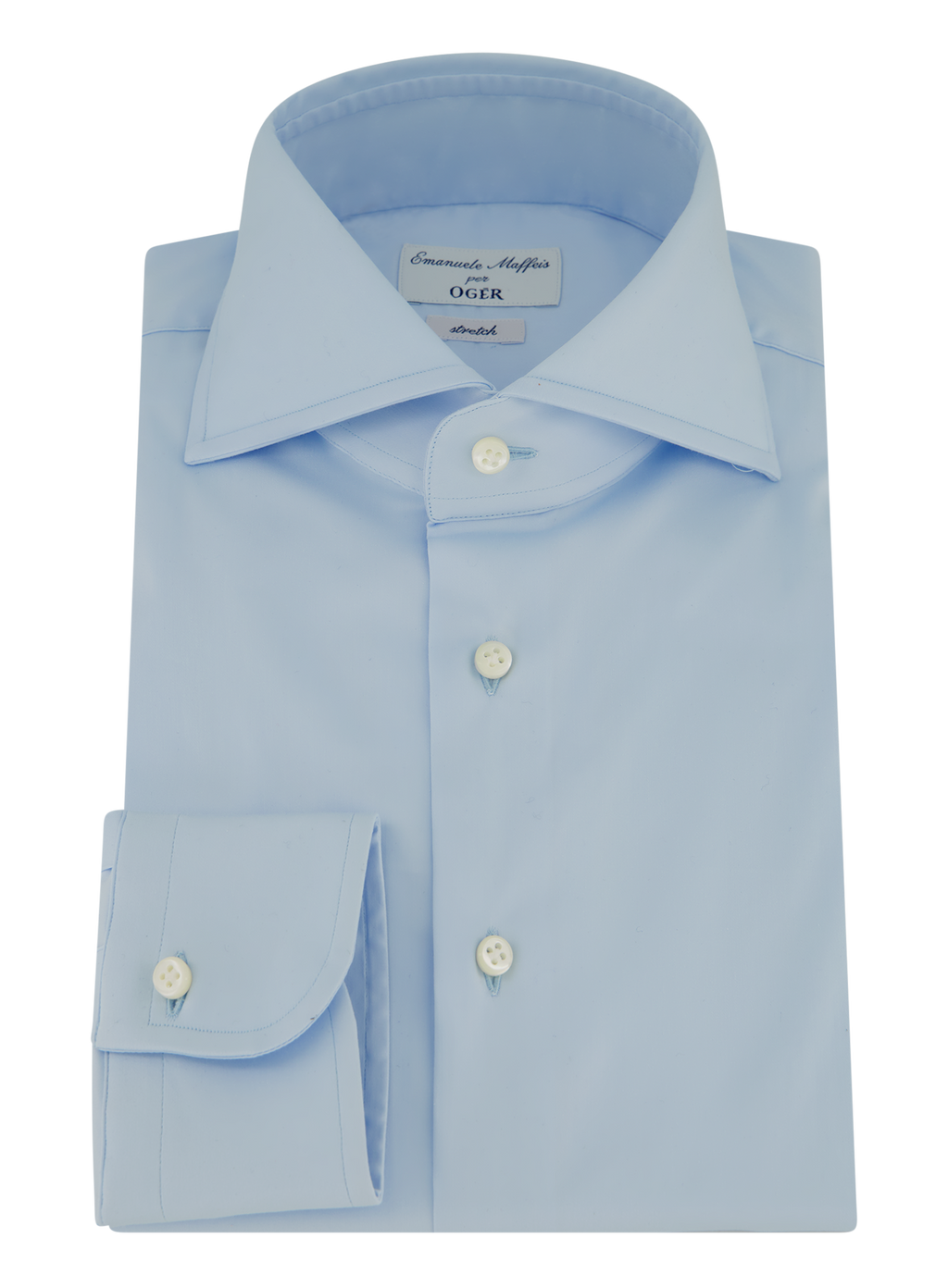 Stretch shirt van katoen | L.Blauw